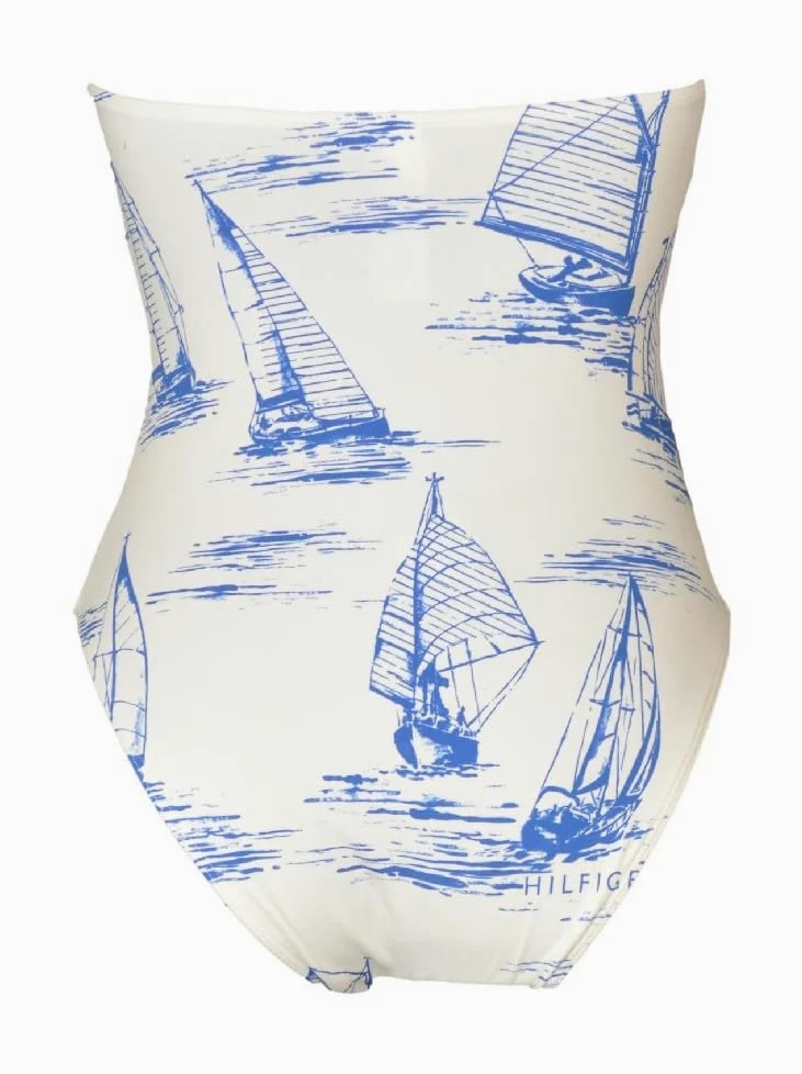 Tommy Hilfiger Damski strój kąpielowy jednoczęściowy strój kąpielowy na plażę lub basen z odpinanym paskiem na szyję XW0XW02982