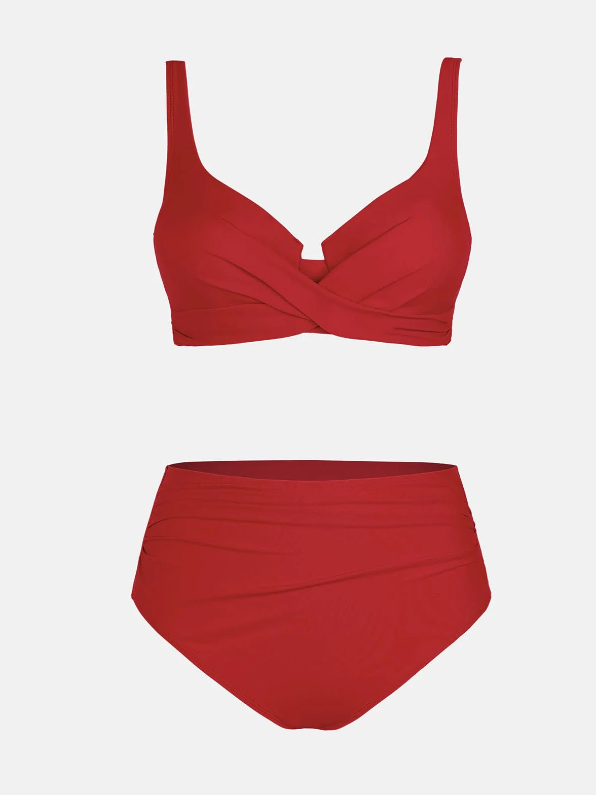 CUPSHE Damskie zestawy bikini z wysokim stanem strój kąpielowy z fiszbinami regulowane ramiączka