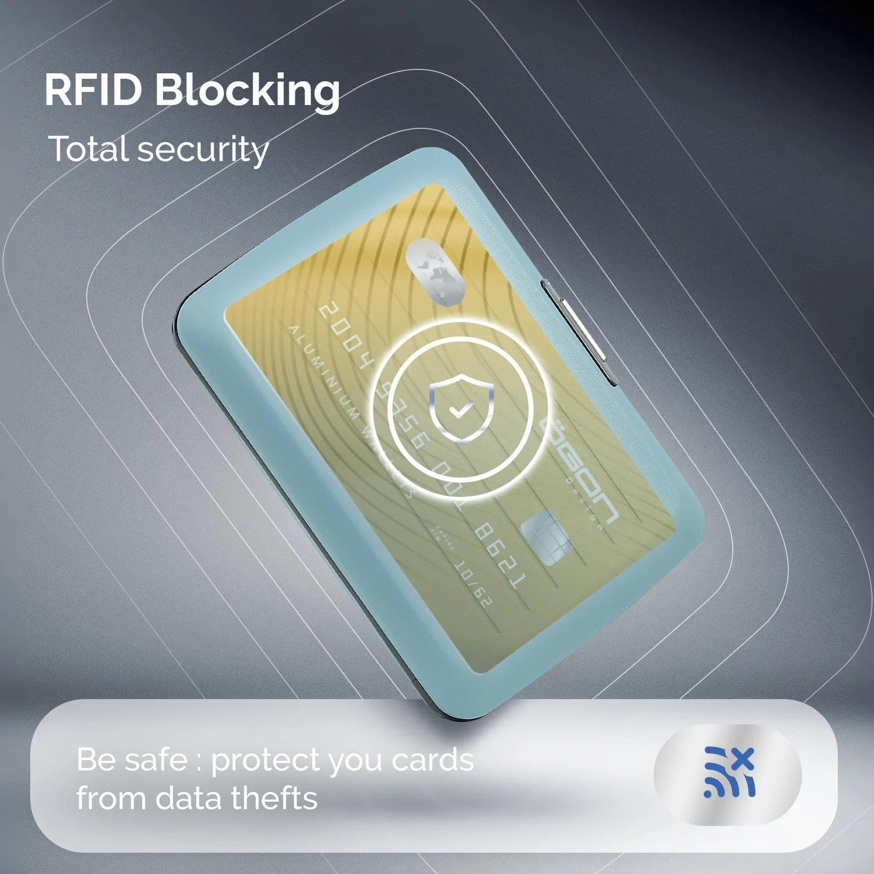 Aluminiowe etui na karty RFID Smart Case OSLO Arctic Blue