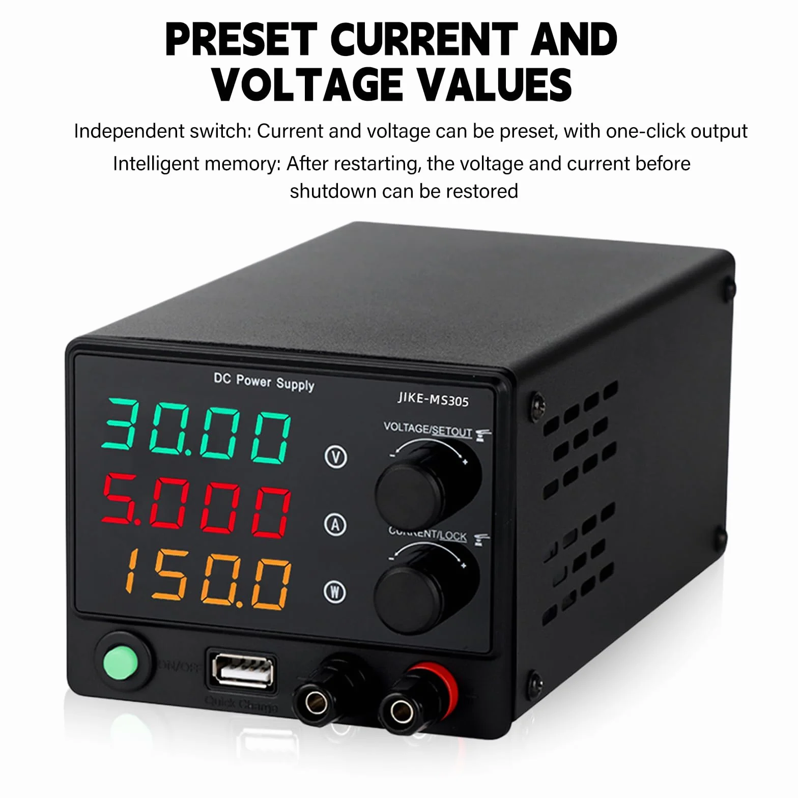 Zasilacz laboratoryjny 30V 5A 150W regulowany DC 0-30V 0-5A 4-cyfrowy wyświetlacz LED USB
