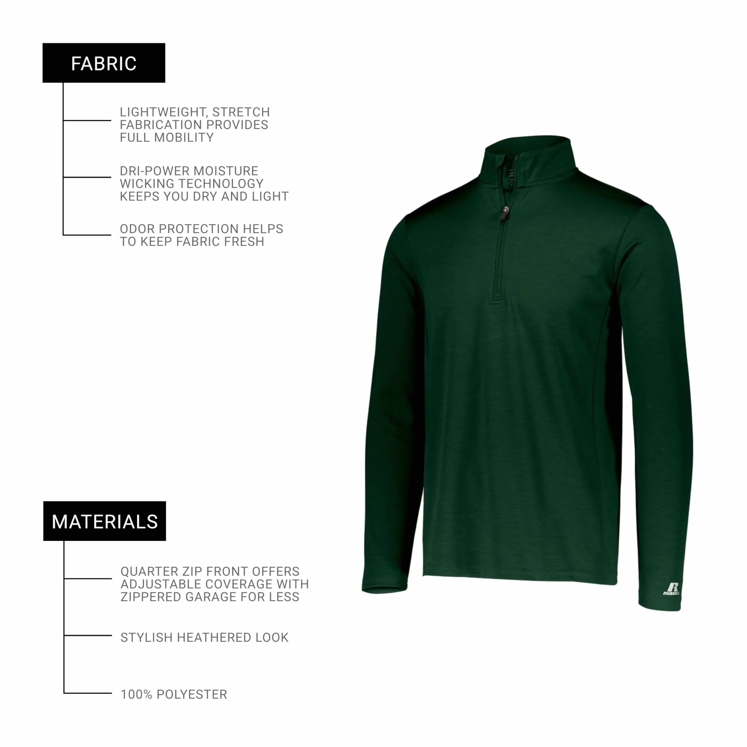 Russell Athletic Kurtka warm-up Mężczyźni Lightweight Performance 1/4 Zip