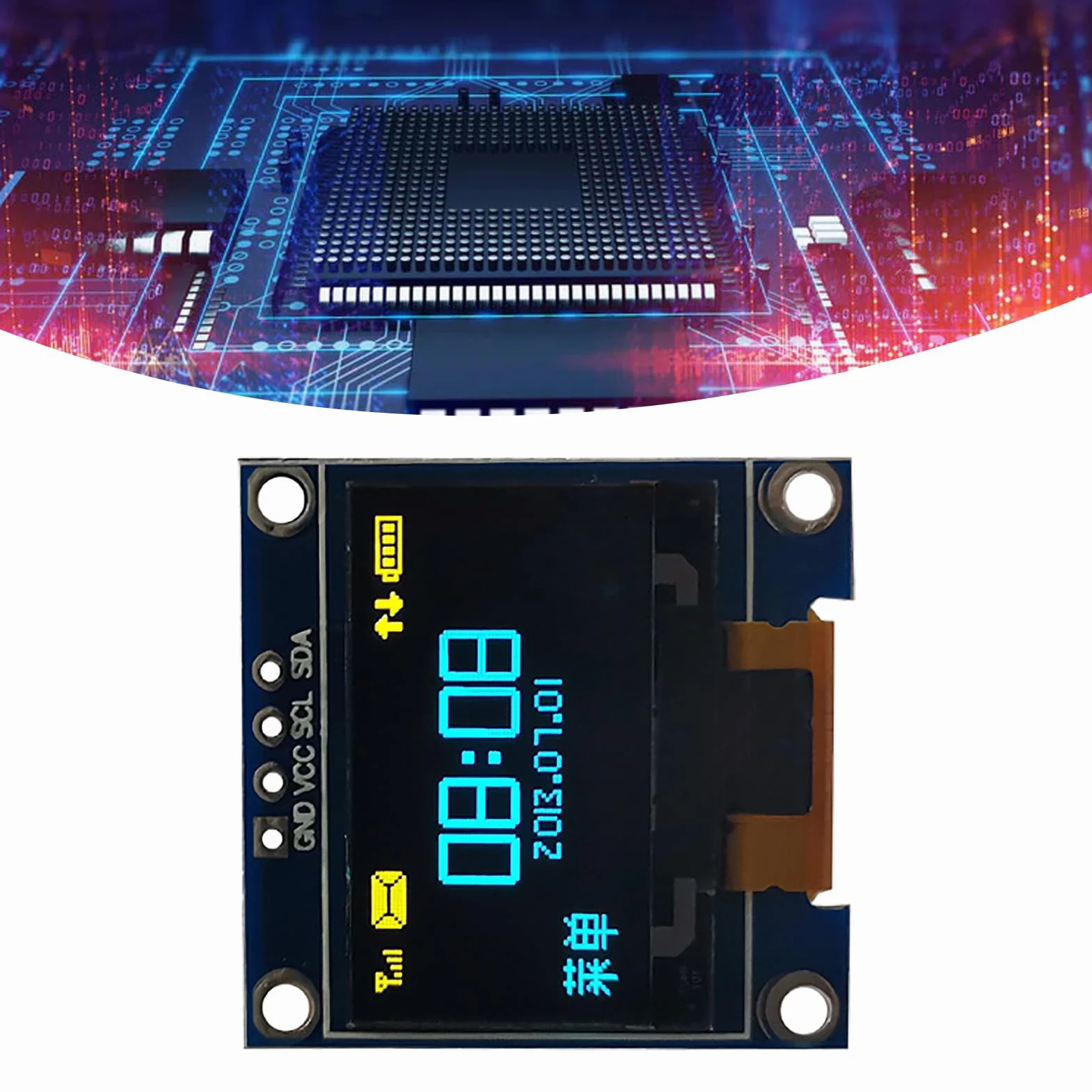 Moduł Wyświetlacza OLED 0,96 Cala, 128x64 Pikseli żółty Niebieski SSD1315 Mini Samoświecąca Płytka Wyświetlacza, Wyświetlacz Szeregowy IIC I2C, Kompatybilny z Ar Duino, Seria 51