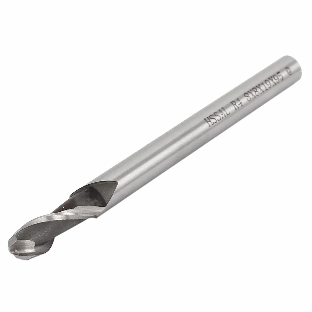 sourcingmap® Średnica cięcia 8 mm walcowe rowkowanie 2 flety HSS-AL kulkowy frez do nosa