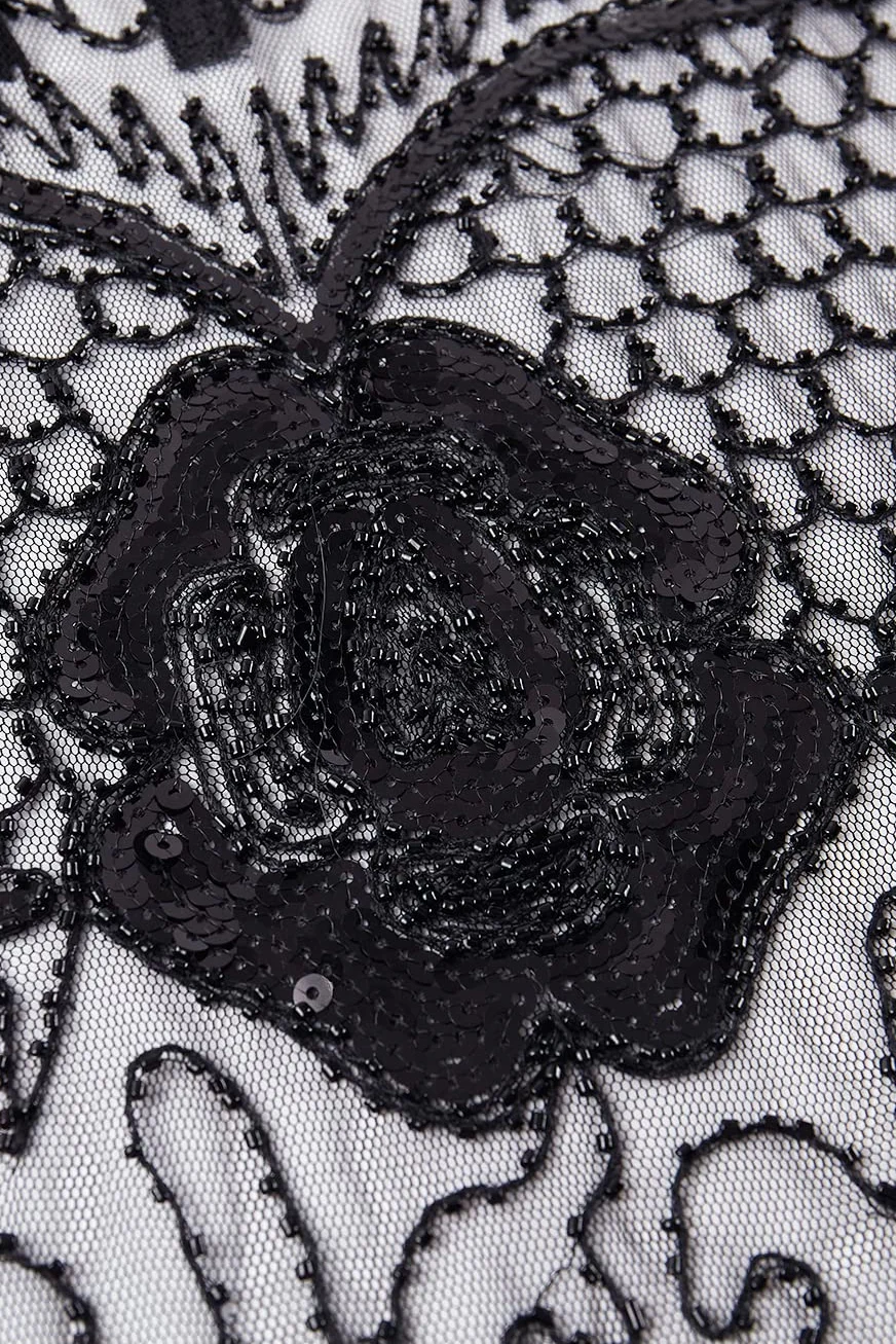 Coucoland Damski szal z lat 20. XX wieku cekiny z koralikami w stylu art deco wieczorowa peleryna vintage szal chusty