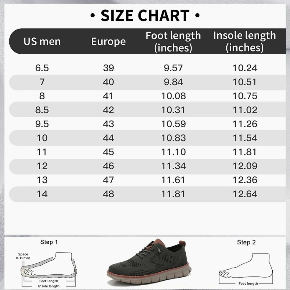 Męskie buty Breeze, wygodne męskie buty formalne, męskie buty ortopedyczne, męskie siatkowe formalne sneakersy biznesowe