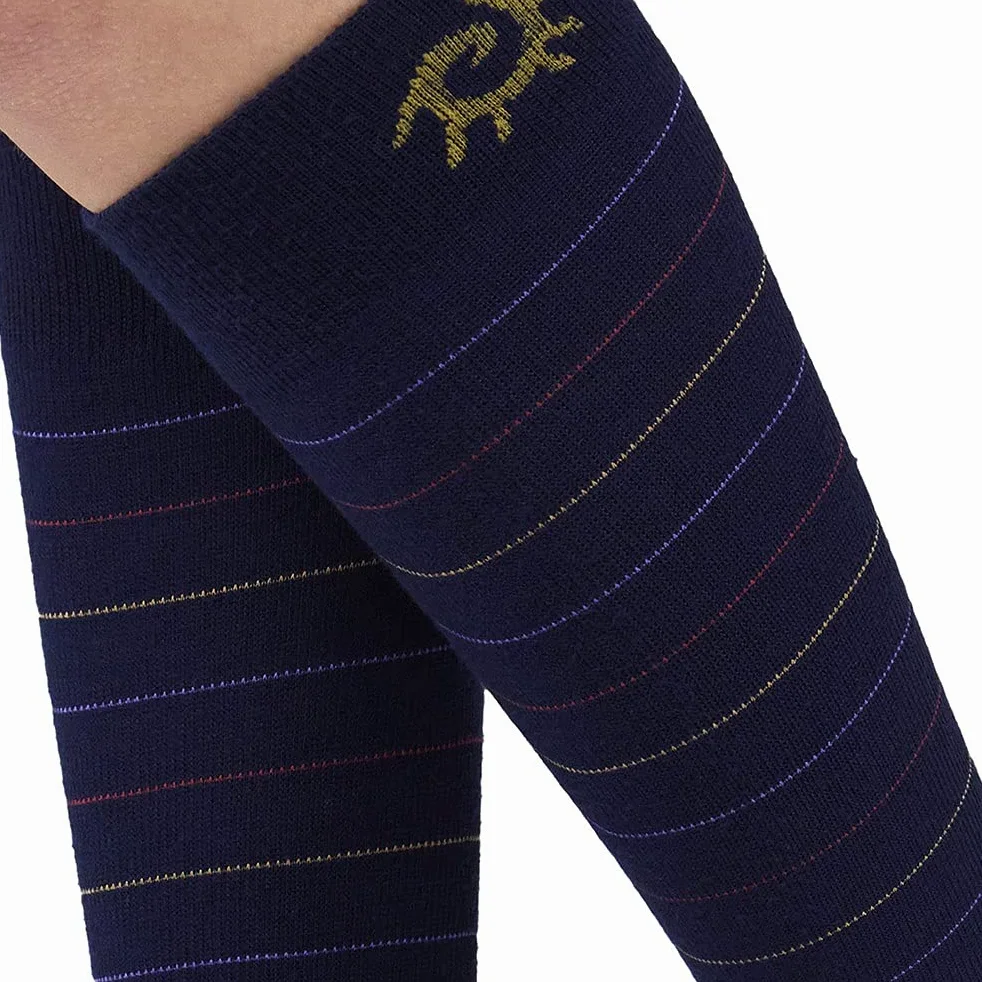 SOLIDEA Unisex Socks for You Bamboo Merino Śmieszne kompresyjne 18/24 mmHg, granatowy, Large