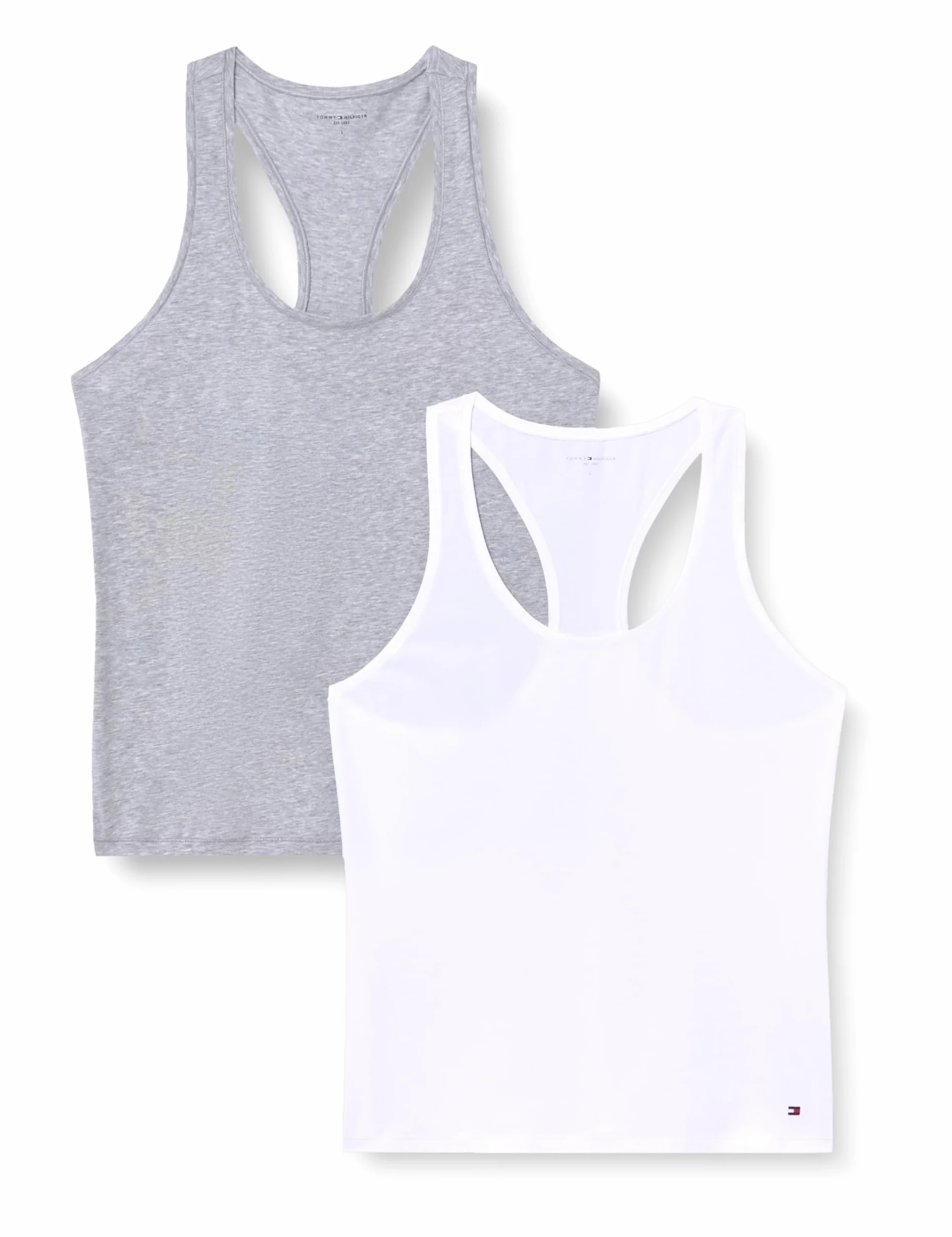 TOMMY HILFIGER Damski top bez rękawów UW0UW05748, fioletowy, L, Fioletowy (biały/jasnoszary Hthr), L