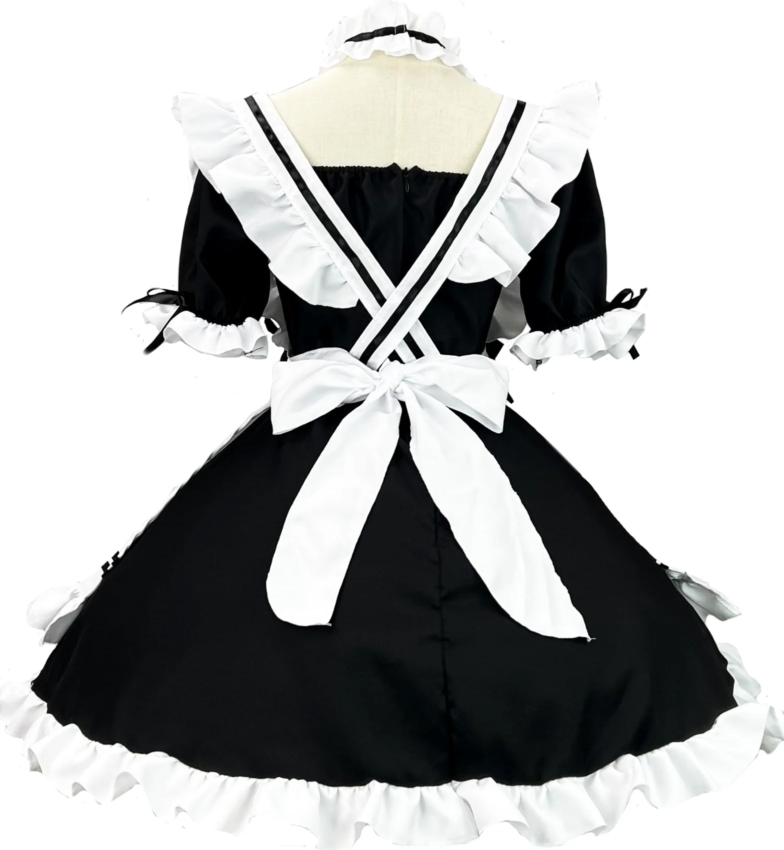 Kostium pokojówki cosplay Amine seksowny francuska pokojówka kelnerka fartuch sukienka fantazja lolita mundur 7-częściowy zestaw fantazyjny strój na Halloween, maskaradę, strój na imprezę,