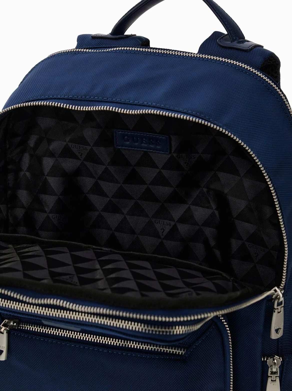 GUESS Plecak rekreacyjny z kieszenią na laptopa Berno Squared Backpack Blue Indigo granatowy