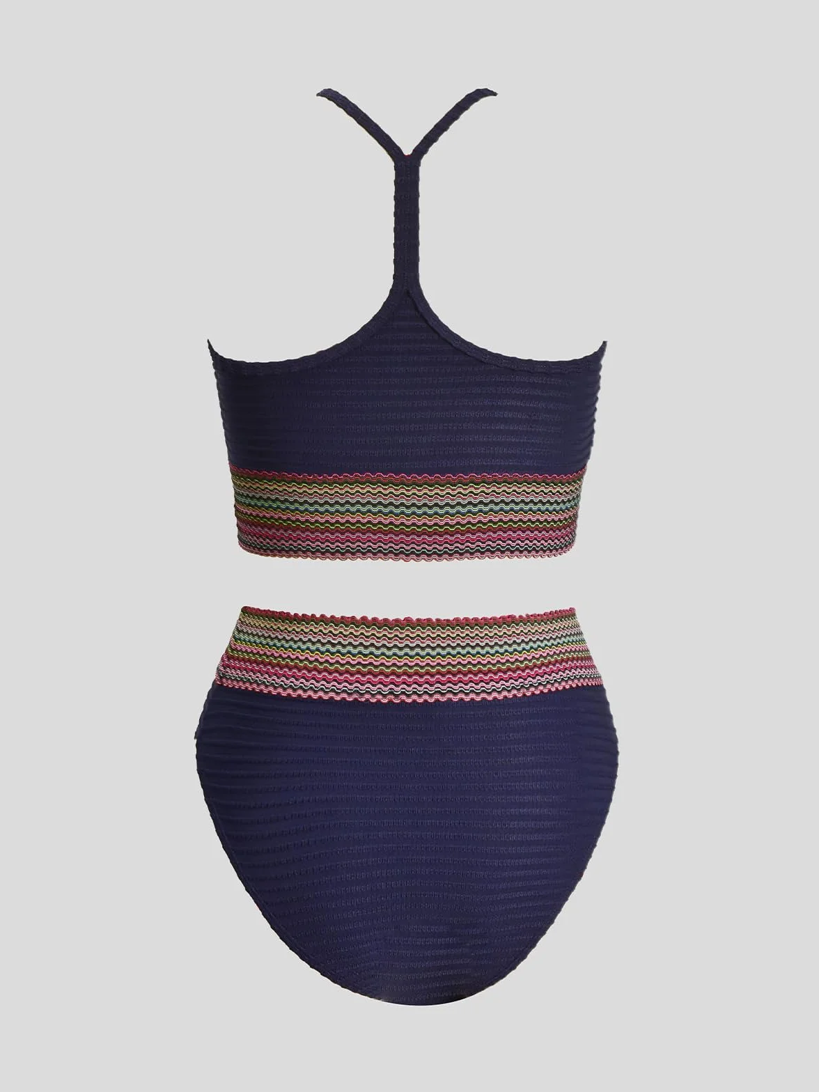 CUPSHE Damskie zestawy bikini dwuczęściowy strój kąpielowy z wysokim stanem Twist wycięcie dekolt w serek strój kąpielowy dziurka od klucza