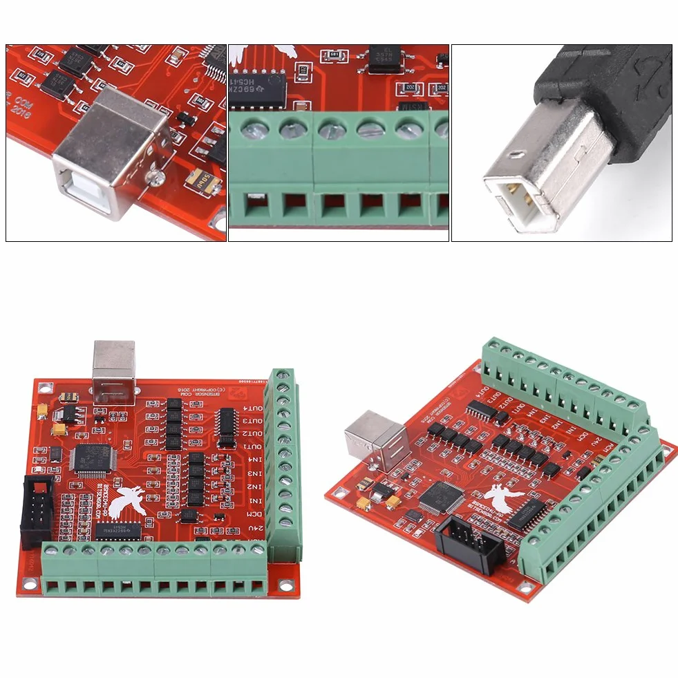 Karta sterowania ruchem osi CNC USB 4-osiowa tabliczka zaciskowa Interfejsy kontrolera Breakout dla sterownika silnika krokowego Interfejs frezarki