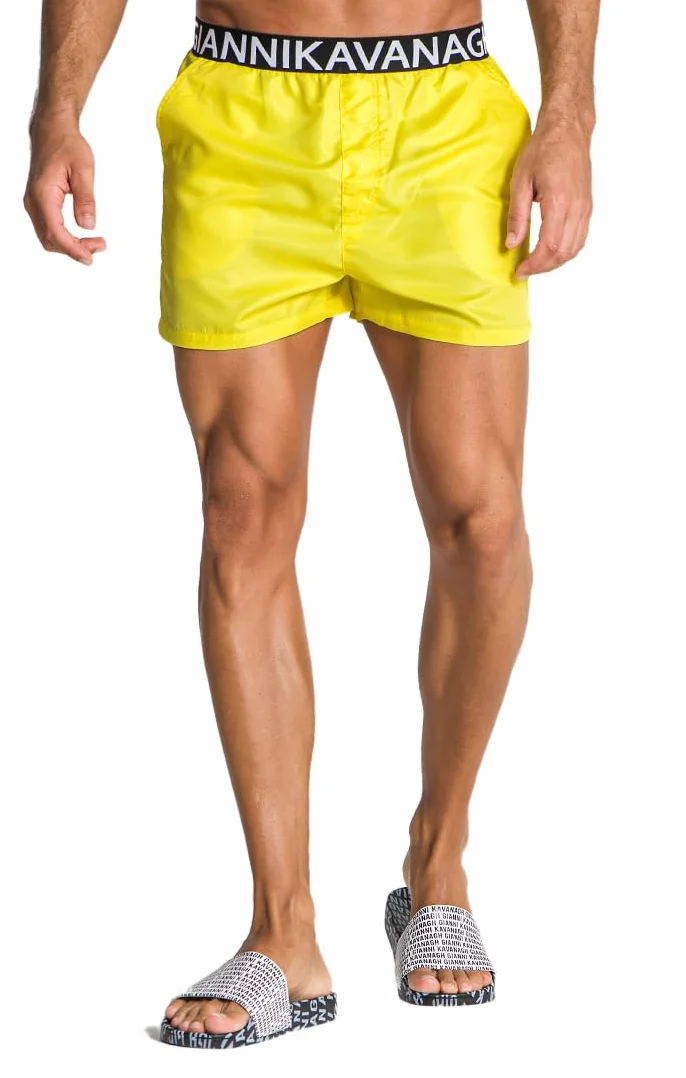 Gianni Kavanagh Board Shorts Mężczyźni Żółte kurtki przeciwdeszczowe