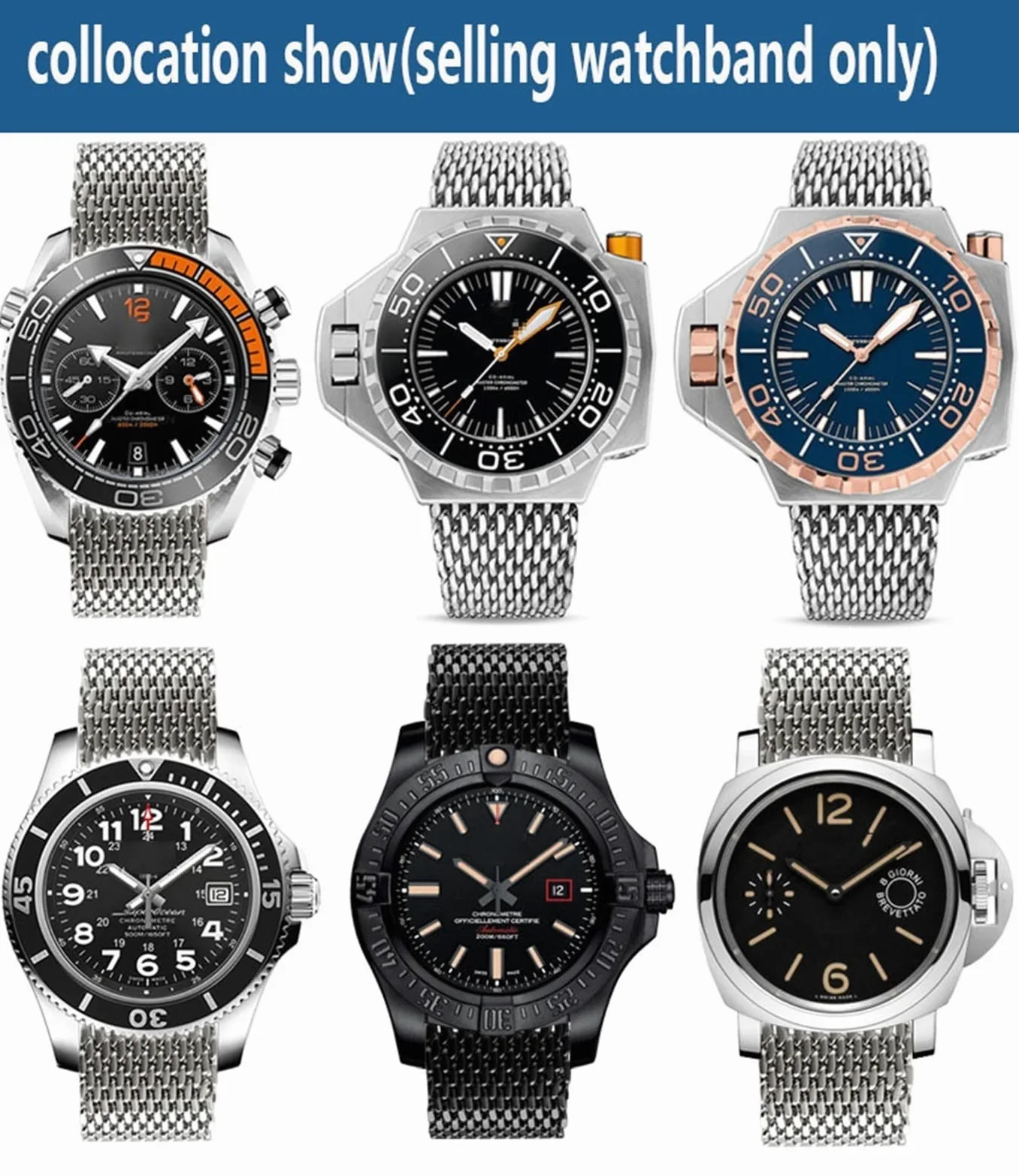 Do paska zegarka IWC Mesh ze stali nierdzewnej 20 mm 22 mm Bransoleta ze stali nierdzewnej 316L do paska Omage Metal Milan Band
