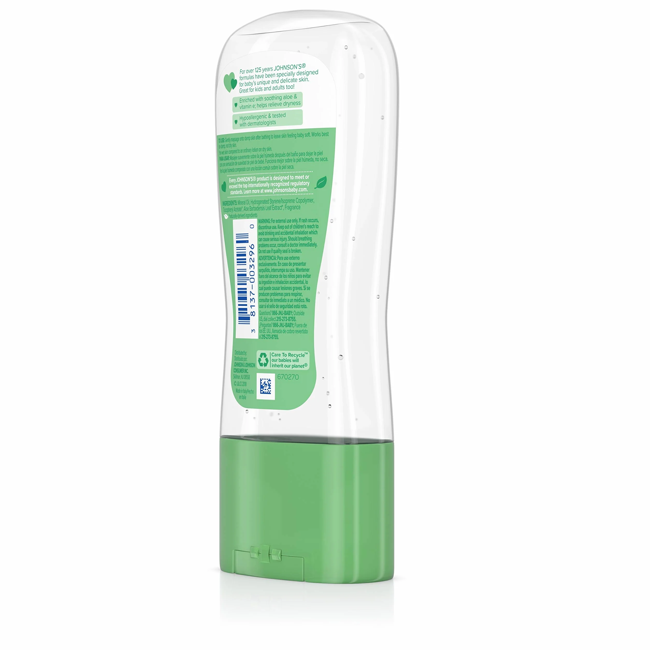Johnson & Johnson 3296 Baby Gel olejek z aloesem i witaminą e