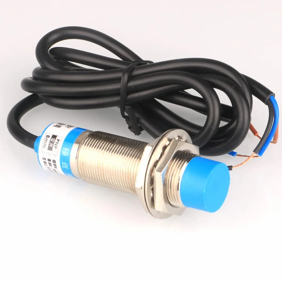 Gebildet 8mm Indukcyjny Czujnik Zbliżeniowy Wykrywanie Odległości czujnik Zbliżeniowy Cylinder Przełącznik Zbliżeniowy NPN NC(normalnie zamknięty)DC6-36V 300mA 3przewodowy LJ18A3-8-Z/AY(średnica 18mm)