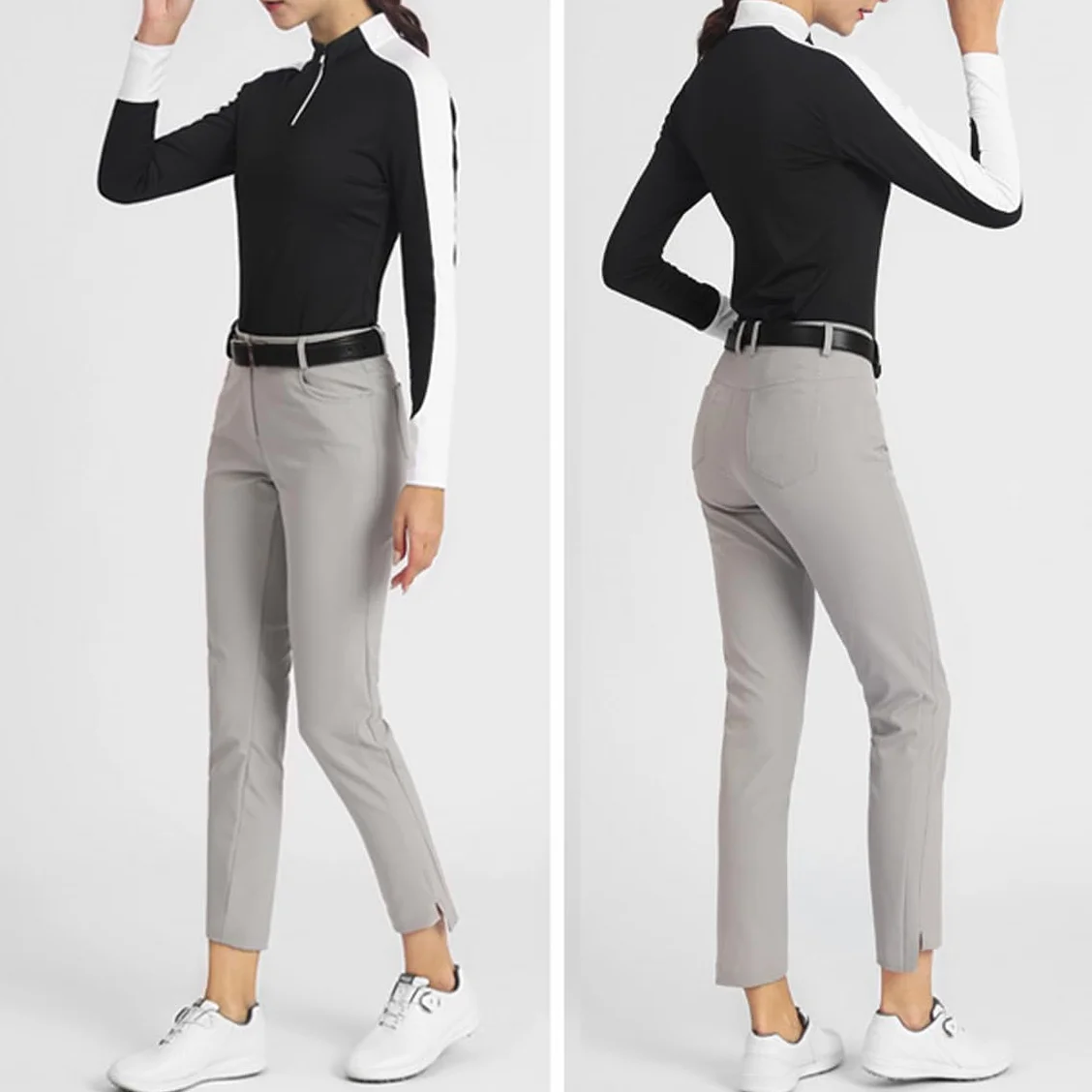 Damskie spodnie golfowe letnie lekkie rozciągliwe szybkoschnące