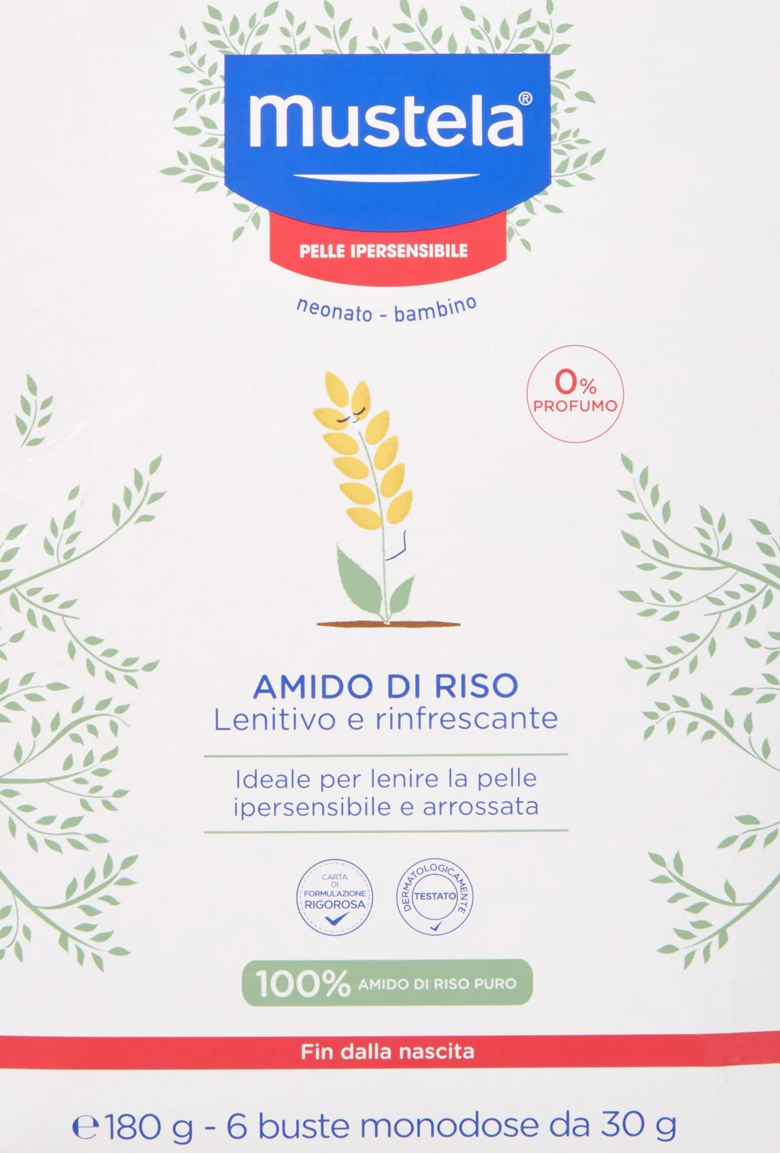 Amido Di Riso Mustela Lenitivo e Rinfrescante 6 pz