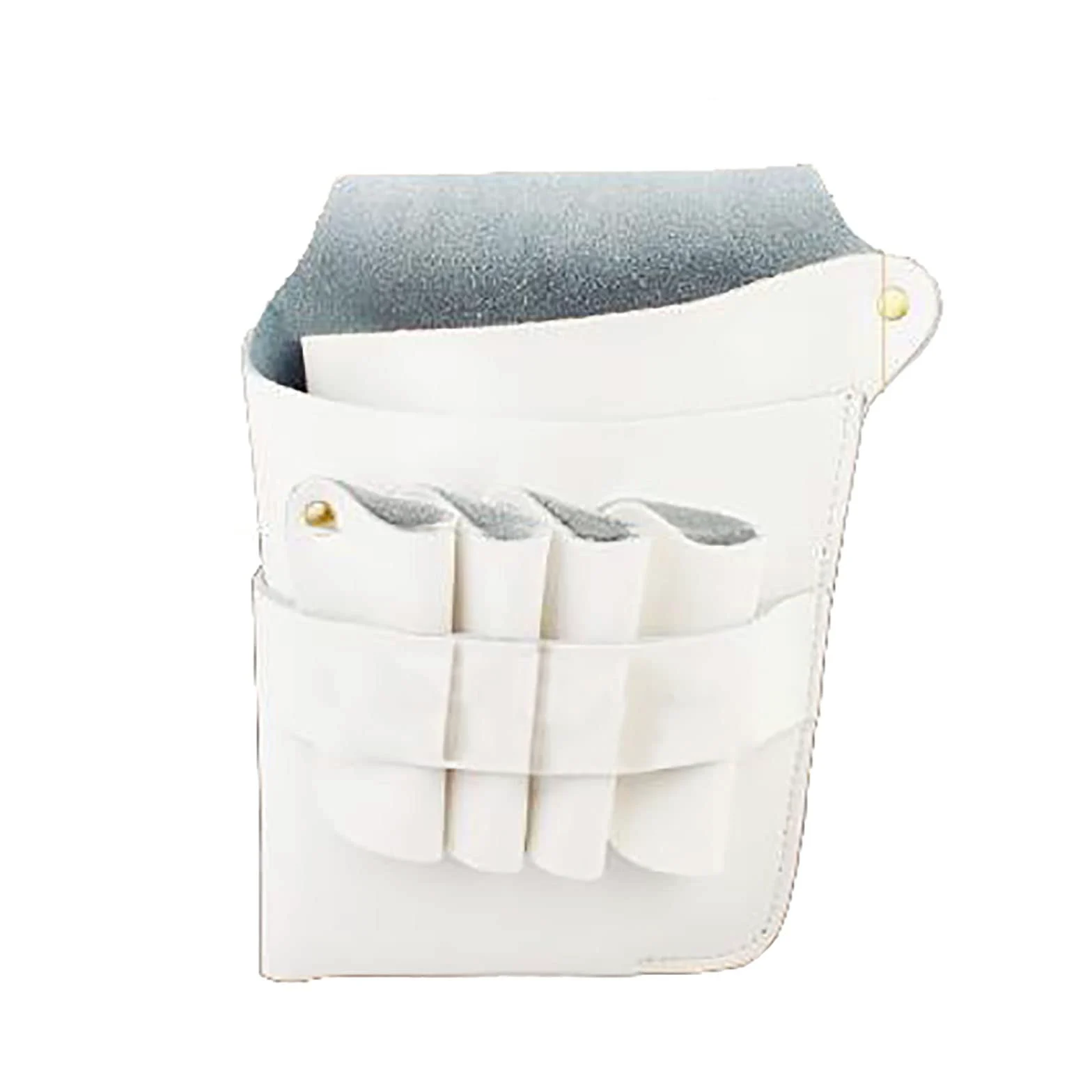 torba biodrowa dla stylistów fryzur, Skórzany salon fryzjerski nożyczki fryzjerskie torba grzebień(White)