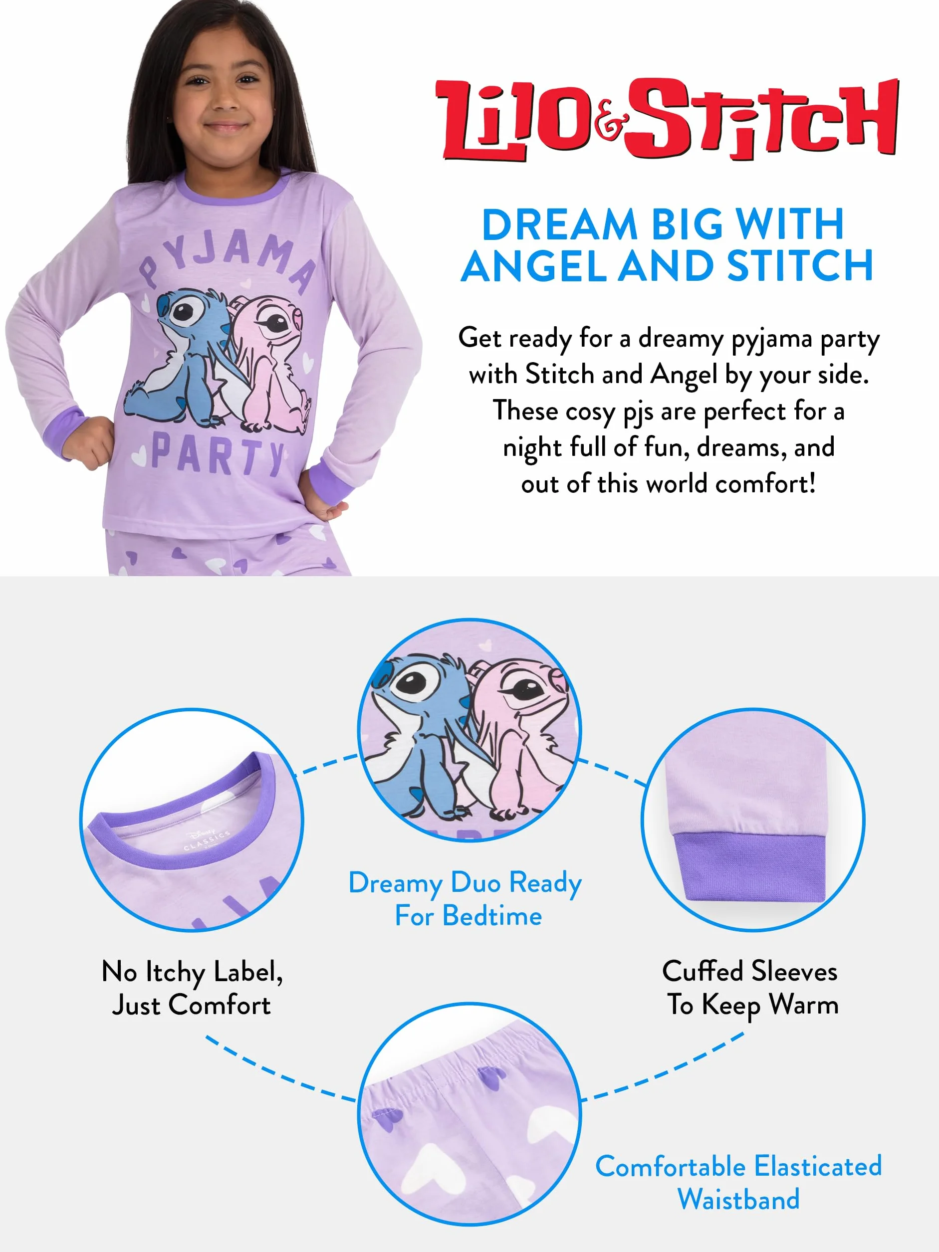 Disney Lilo I Stitch Piżama | Piżama Stitch I Angel Dla Dziewczynek | Dopasowane Piżamy Mama I Córka | Matching PJs
