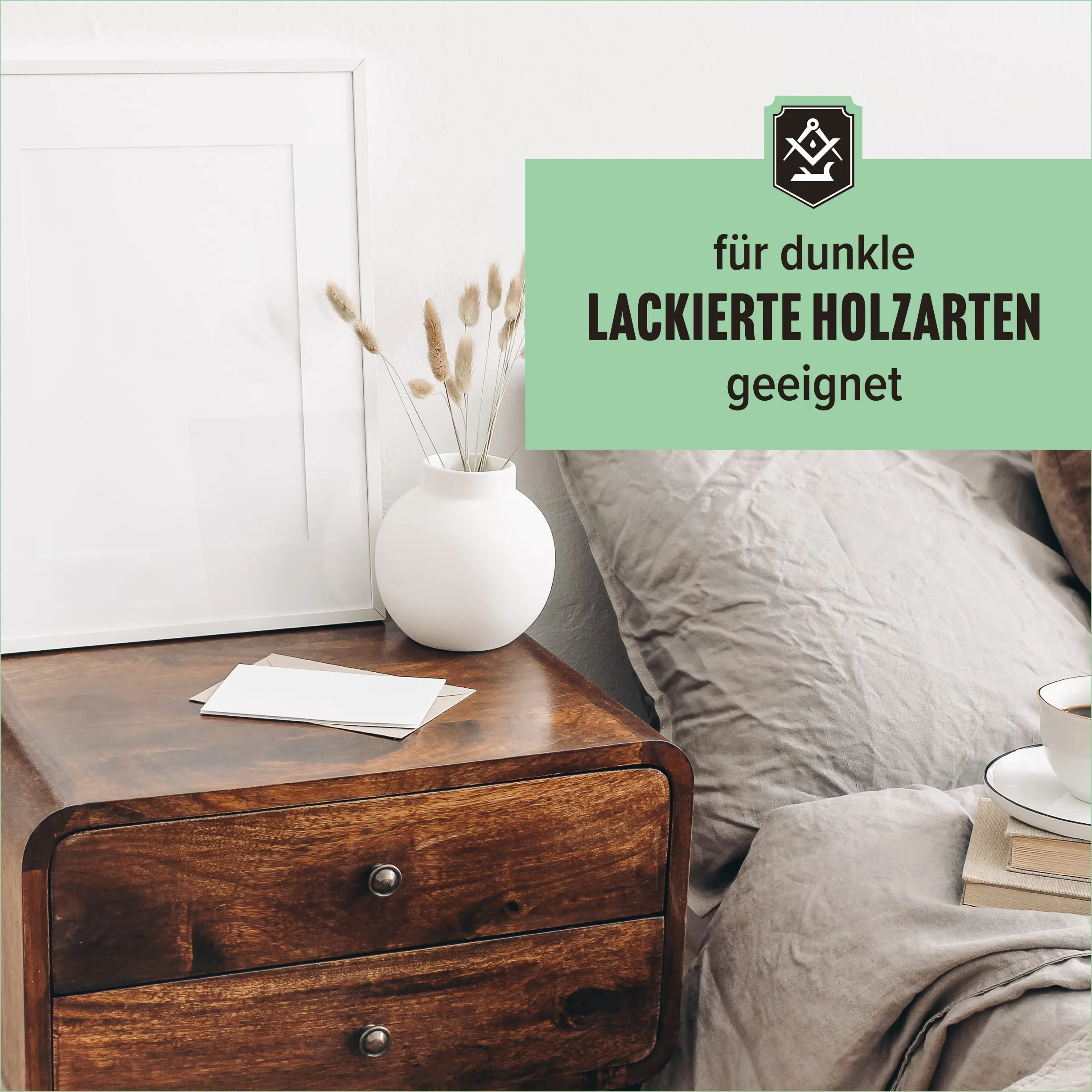 SCHRADER politura do drewna, ciemna politura do mebli, odświeża lakierowane meble drewniane – 1 x 250 ml – ze ściereczką do polerowania – Made in Germany