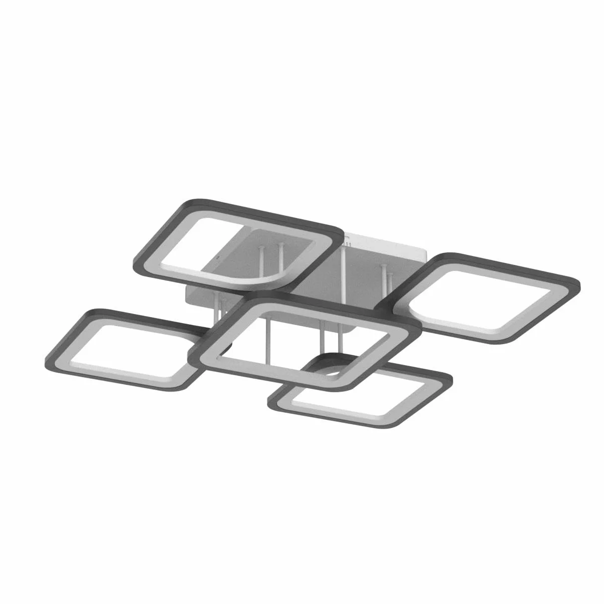 Lampa sufitowa LED 75W 6500K kwadratowa akrylowa czarna do salonu