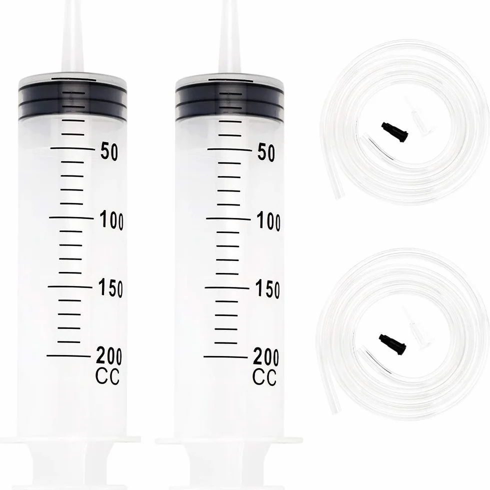 2 sztuki 200 ml plastikowa strzykawka i konwerter do zastosowań przemysłowych, naukowych