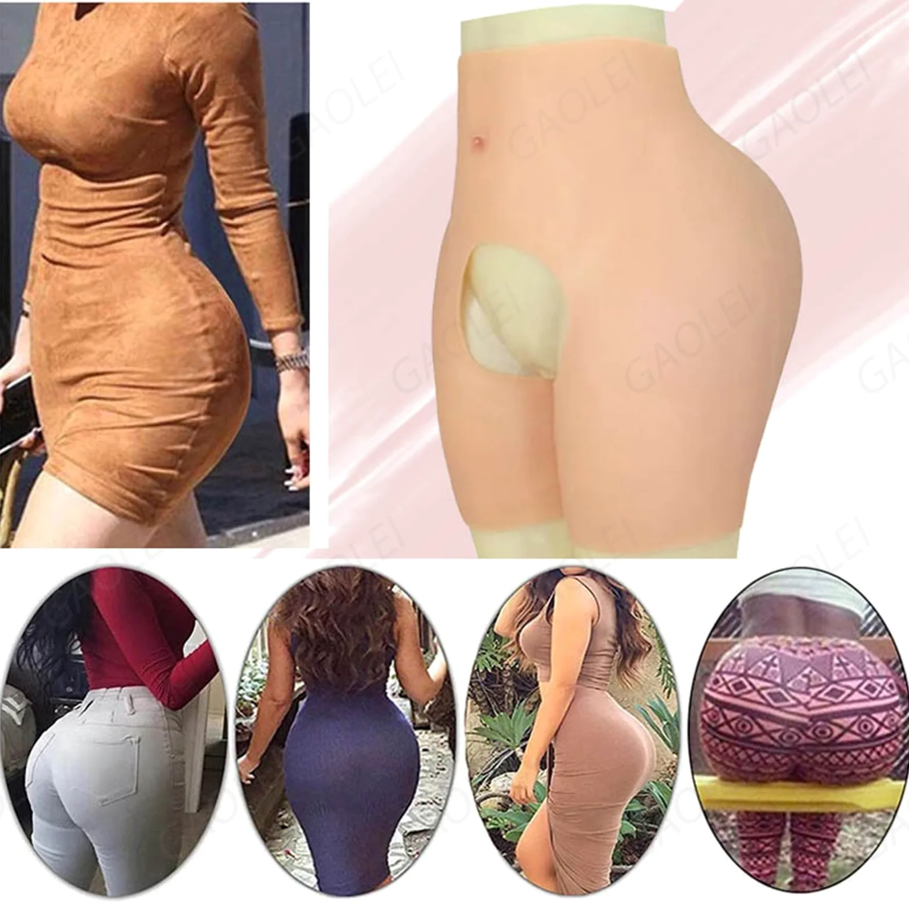 Adima Silikonowe Sztuczne Majtki Pośladkowe Z Otwartym Krokiem Damskie Majtki Liftingujące Pośladki Hip Enhancer Shapewear dla Osób Transpłciowych