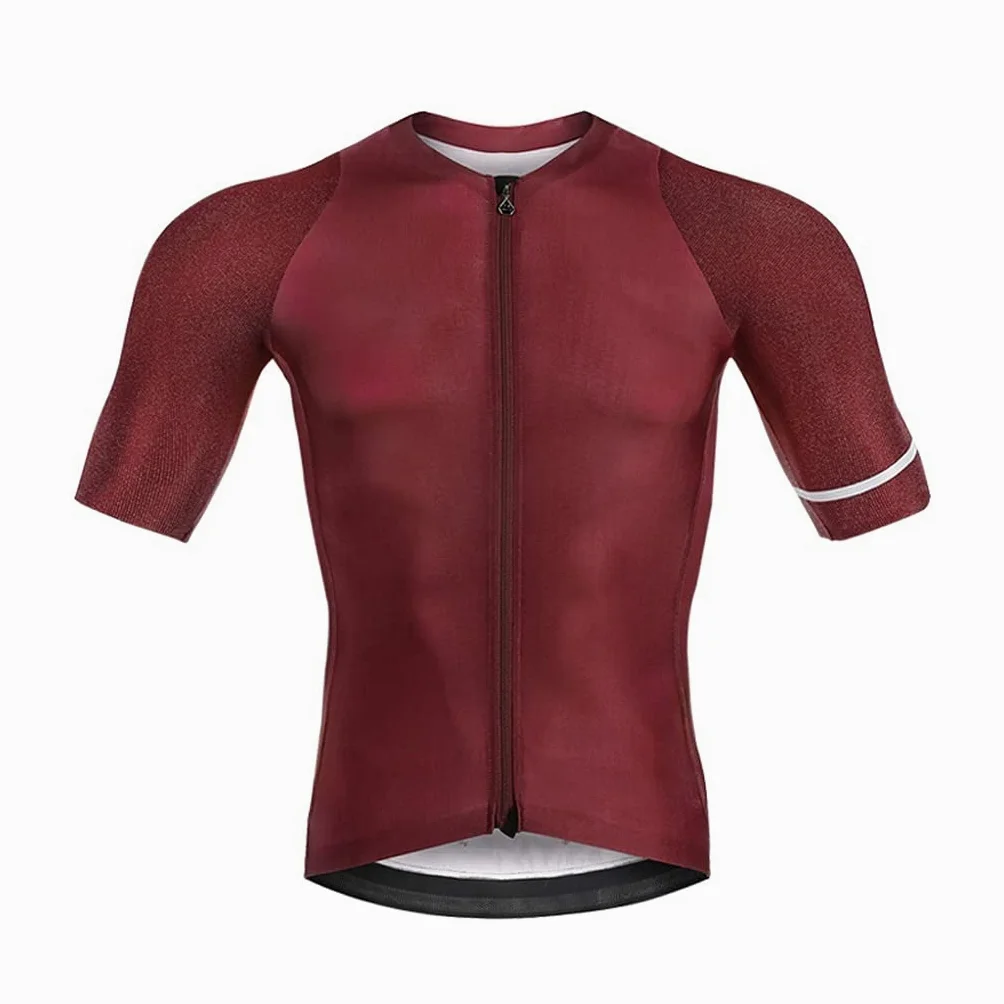 Męska odzież kolarska Męska koszulka na rowerze z krótkim rękawem Koszulka rowerowa Full Zip Wilgotność, Oddychająca Top - Koszula rowerowa Męskie koszulki kolarskie(Red,M)