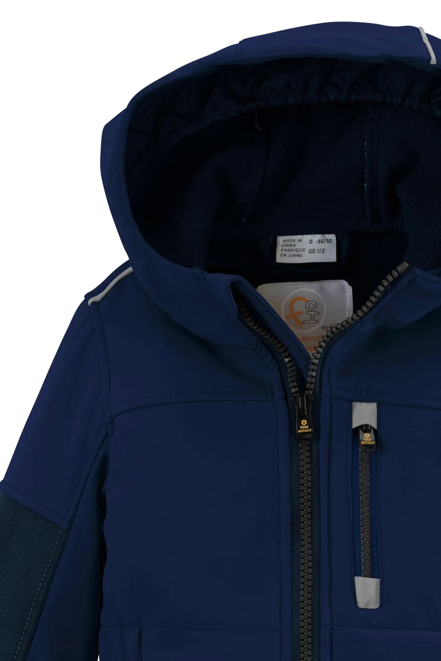 first instinct by killtec Dzieci Kombinezon softshell z kapturem FIOW 35 MNS ONPC, dunkelblau, 98/104, 38900-000