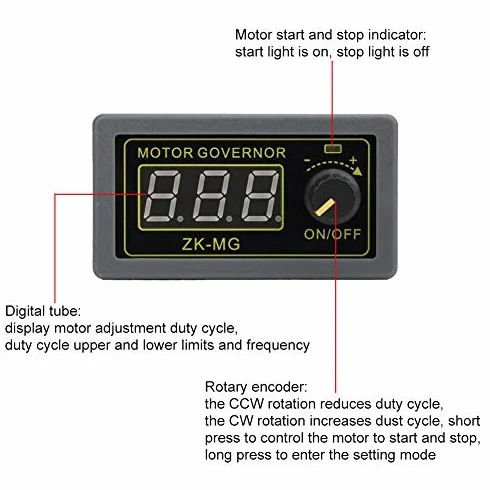 Regulator prędkości silnika prądu stałego Regulator prędkości silnika PWM Ściemniacz światła LED Cyfrowy enkoder 5 V 12 V 24 V.