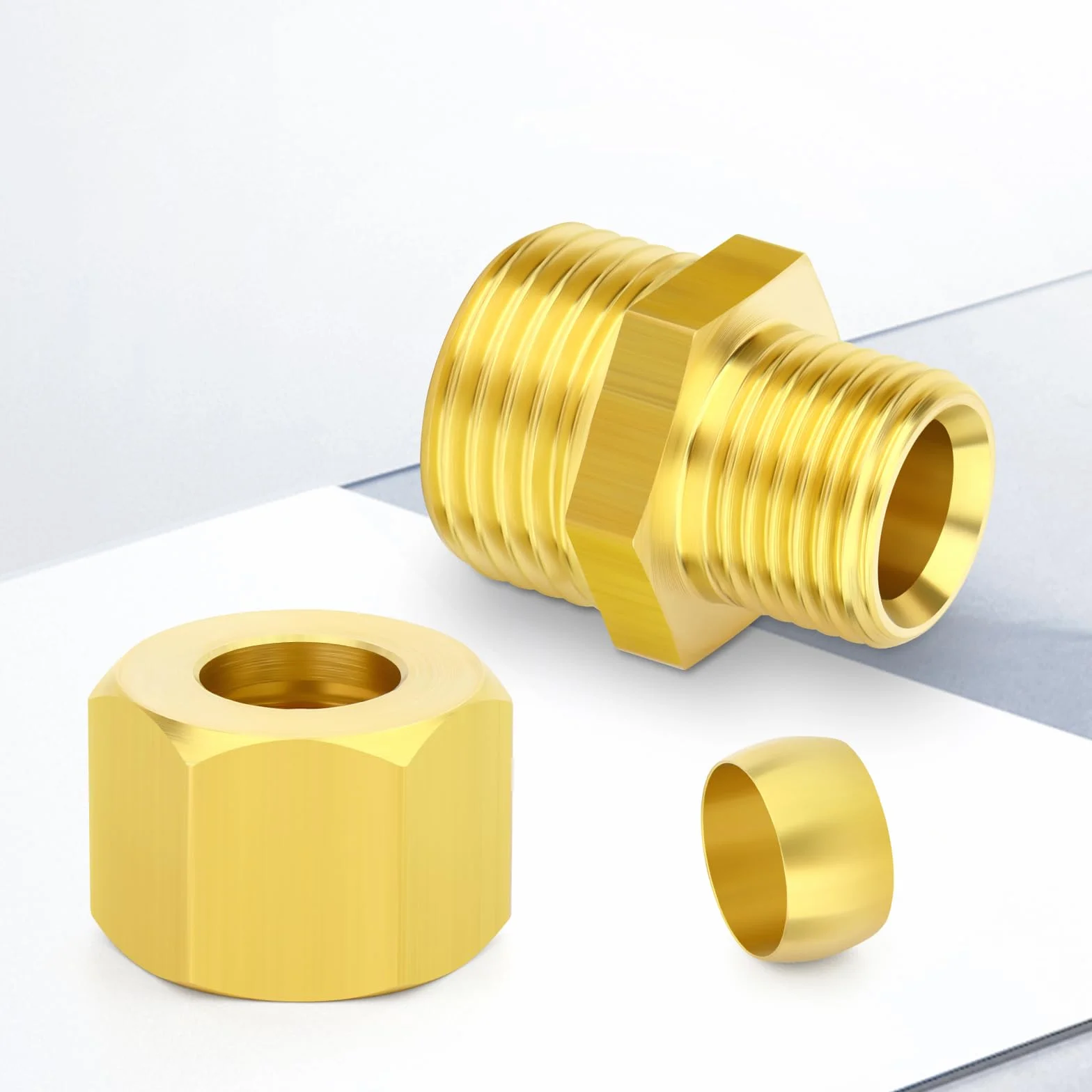 TAILONZ PNEUMATIC 2 szt. mosiężne złącze do rur kompresyjnych, średnica zewnętrzna 6 mm x złącze męskie BSP 3/20.3 cm