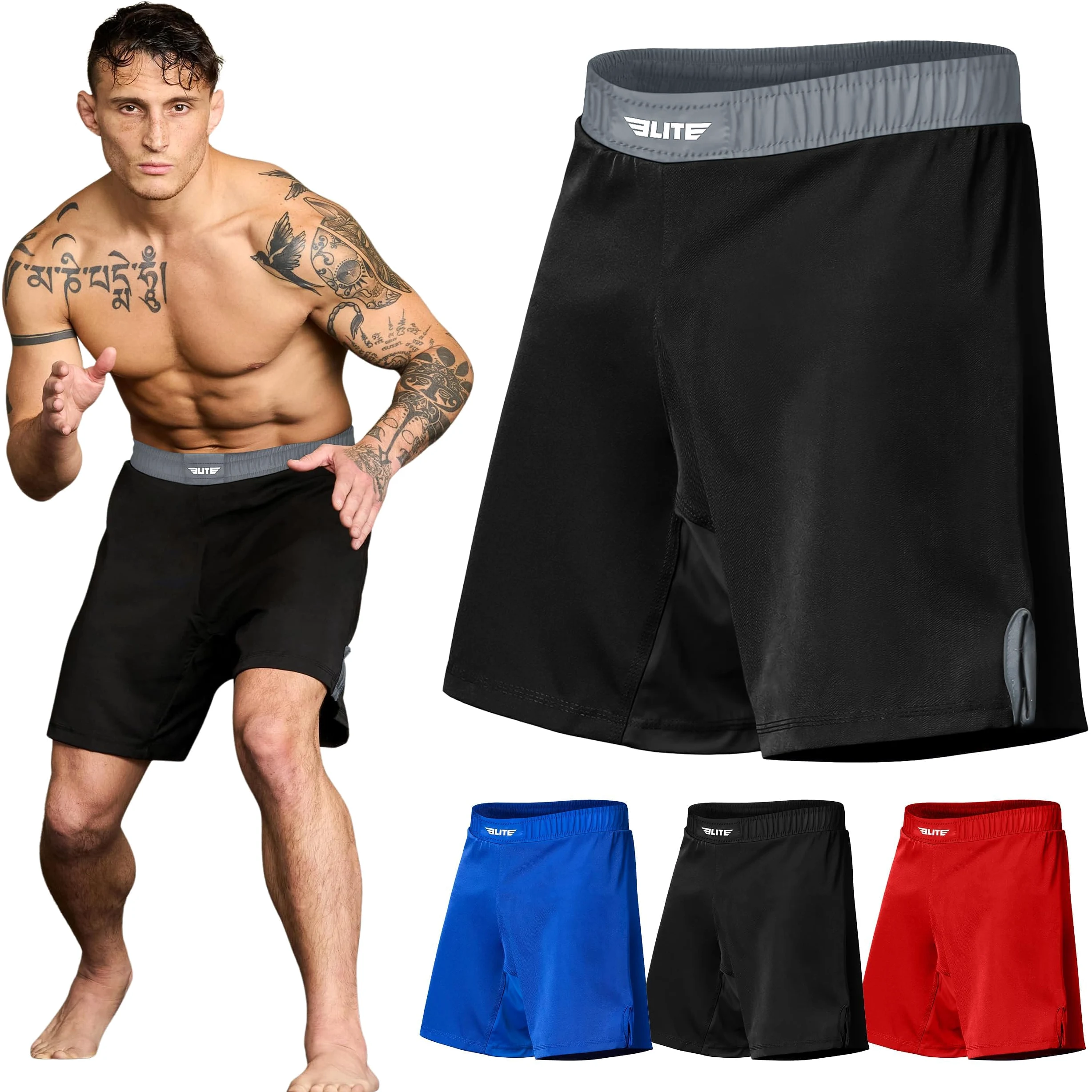 Elite Sports MMA Fight szorty męskie Black Jack UFC BJJ No Gi Grappling Jiu Jitsu szorty