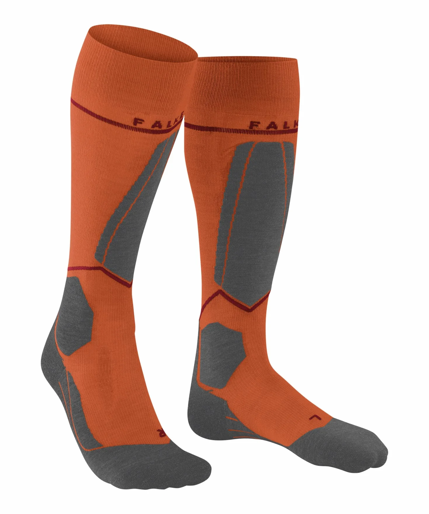 FALKE Skarpety narciarskie SK4 Energizing Light M Wełna kompresyjne Pomarańczowy Flash Orange 42-43
