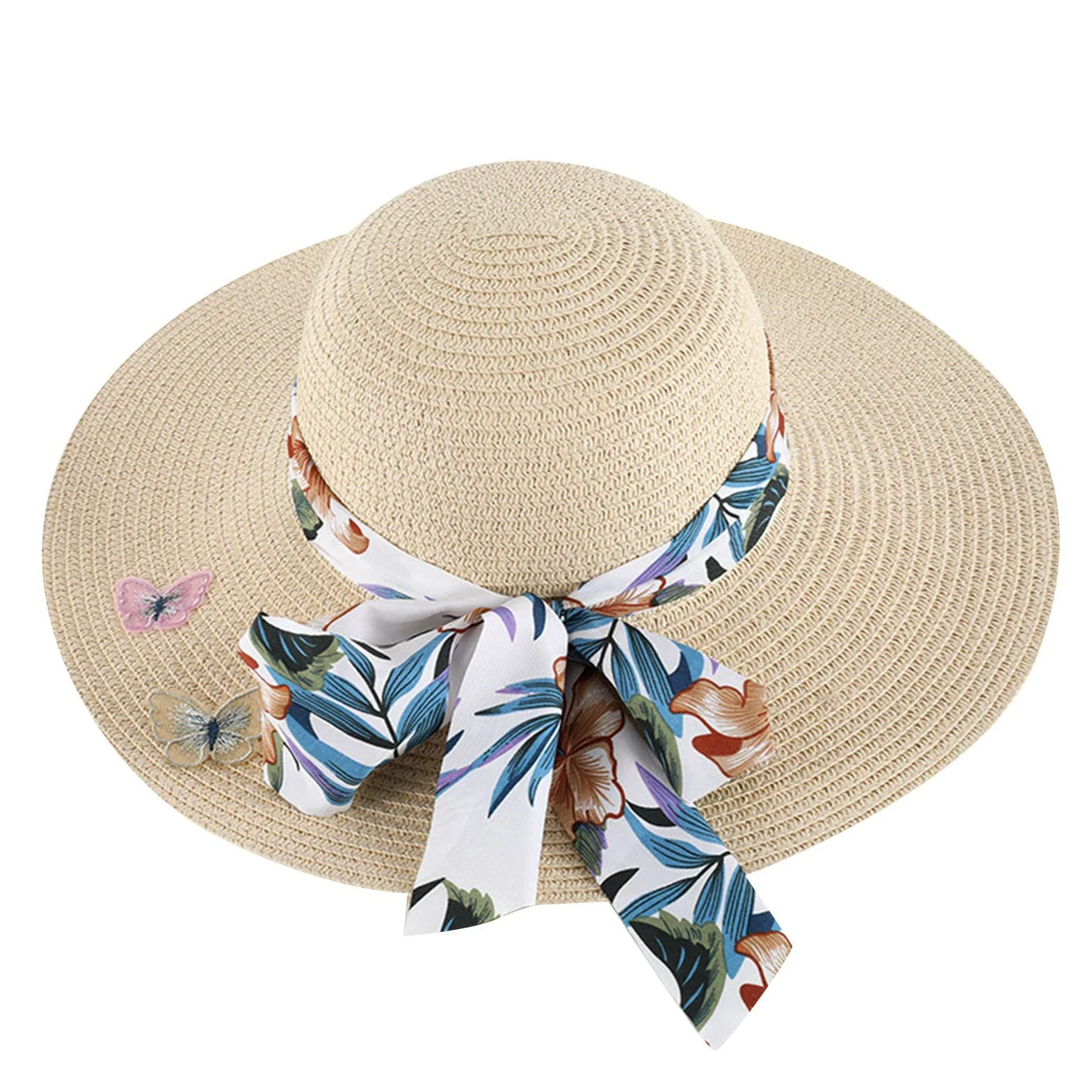 Letnie kapelusze damskie, szerokie damskie, kapelusz plażowy, mała czapka przeciwsłoneczna, składane czapki damskie, czapka przeciwsłoneczna, chłopięcy, niebieski (beżowy M)