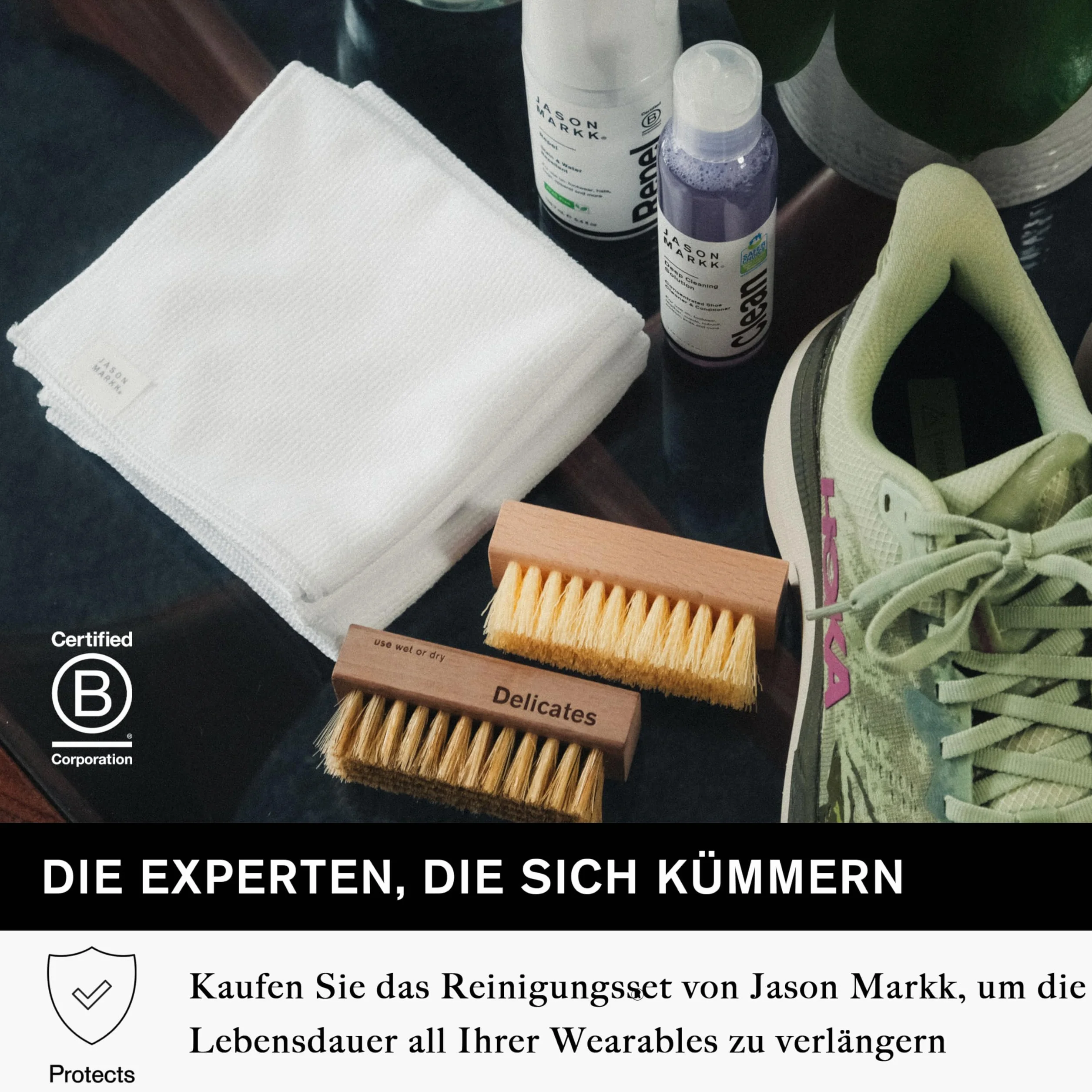 Jason Markk Essential Kit + środek do czyszczenia butów w sprayu impregnującym
