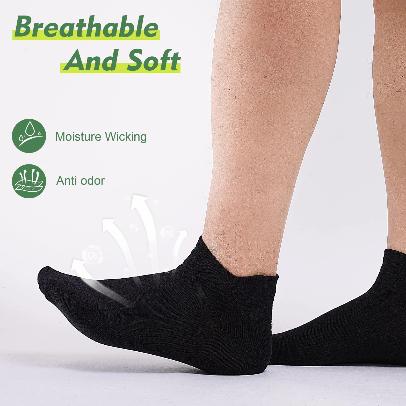 SockWaddles 10 Par Skarpetek Sneaker Męskie Damskie, Antypotne Krótkie Skarpetki, Bawełniane Skarpety Sportowe, Oddychające Skarpety do Biegania Unisex Czarne Białe Szare