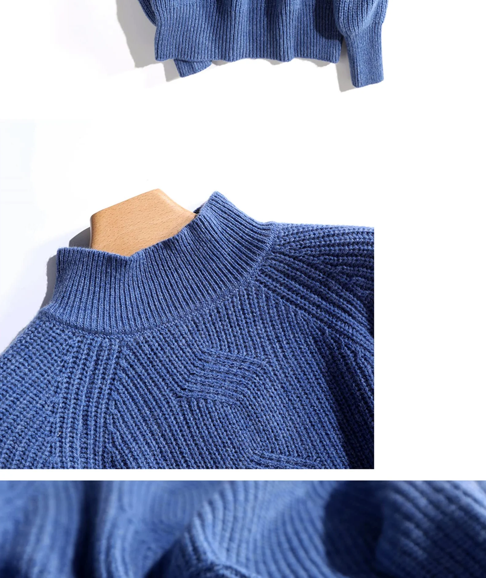 100% wełna kaszmirowy sweter damski golf ciepły sweter z długim rękawem sweter z dzianiny, BEŻOWY, XXL