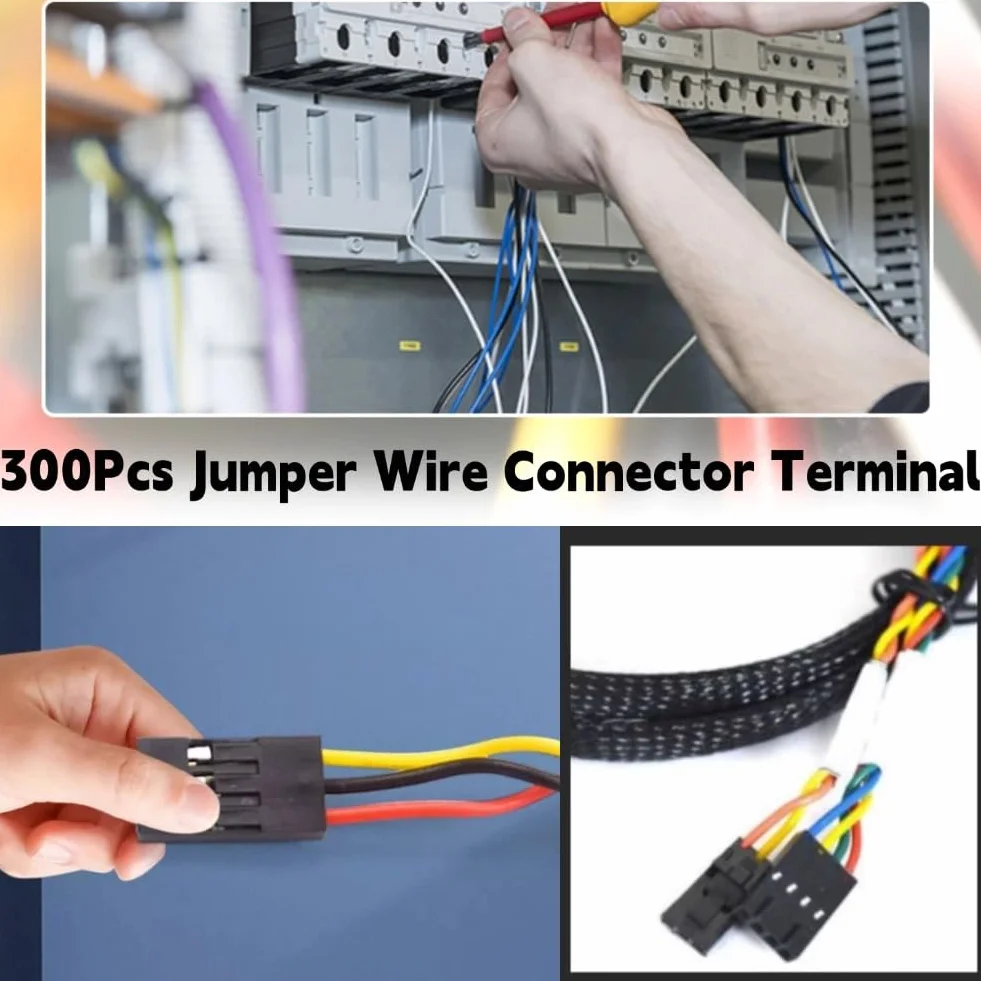 300 szt. 2,54 Mm Złącza Mostkowe 2 3 4 Pin Cable Jumper Wire Pin Header