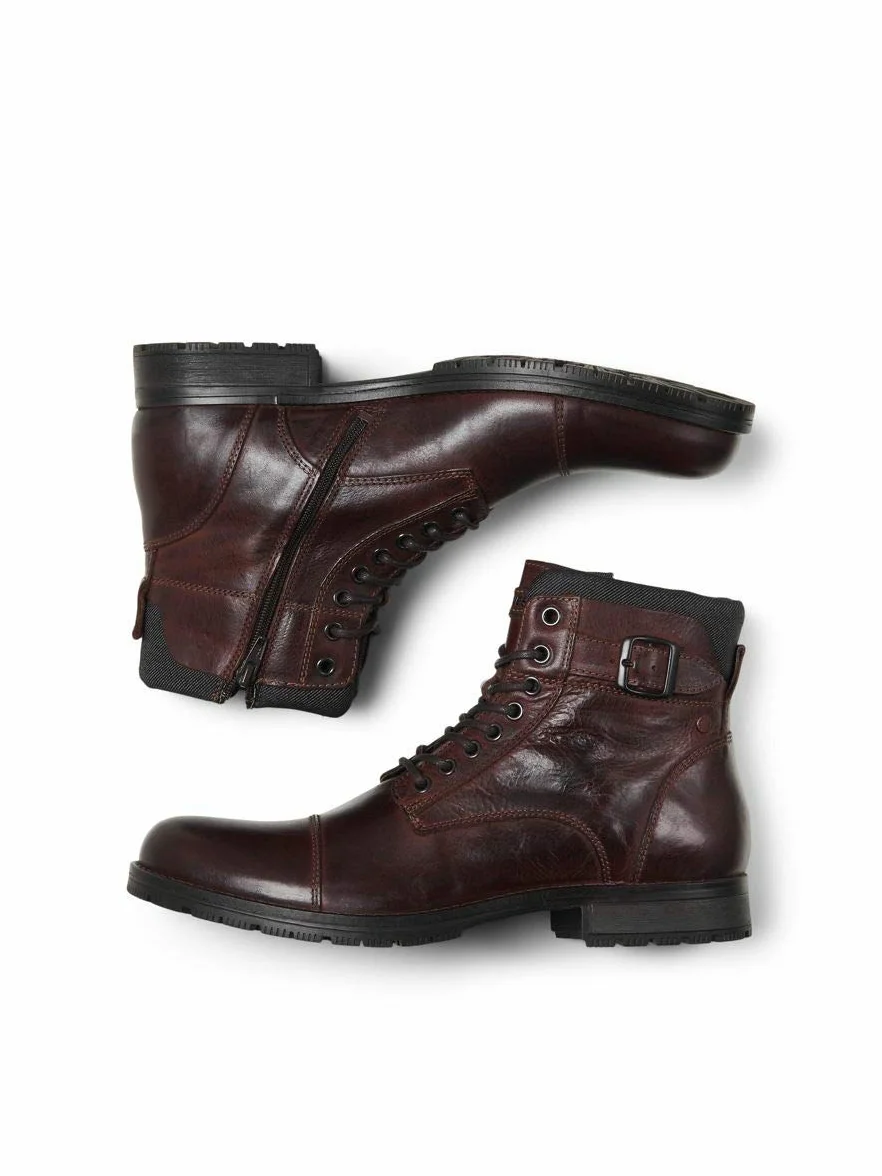 JACK & JONES JFWALBANY LEATHER ANTHRACITE STS - Chukka Boots Mężczyźni