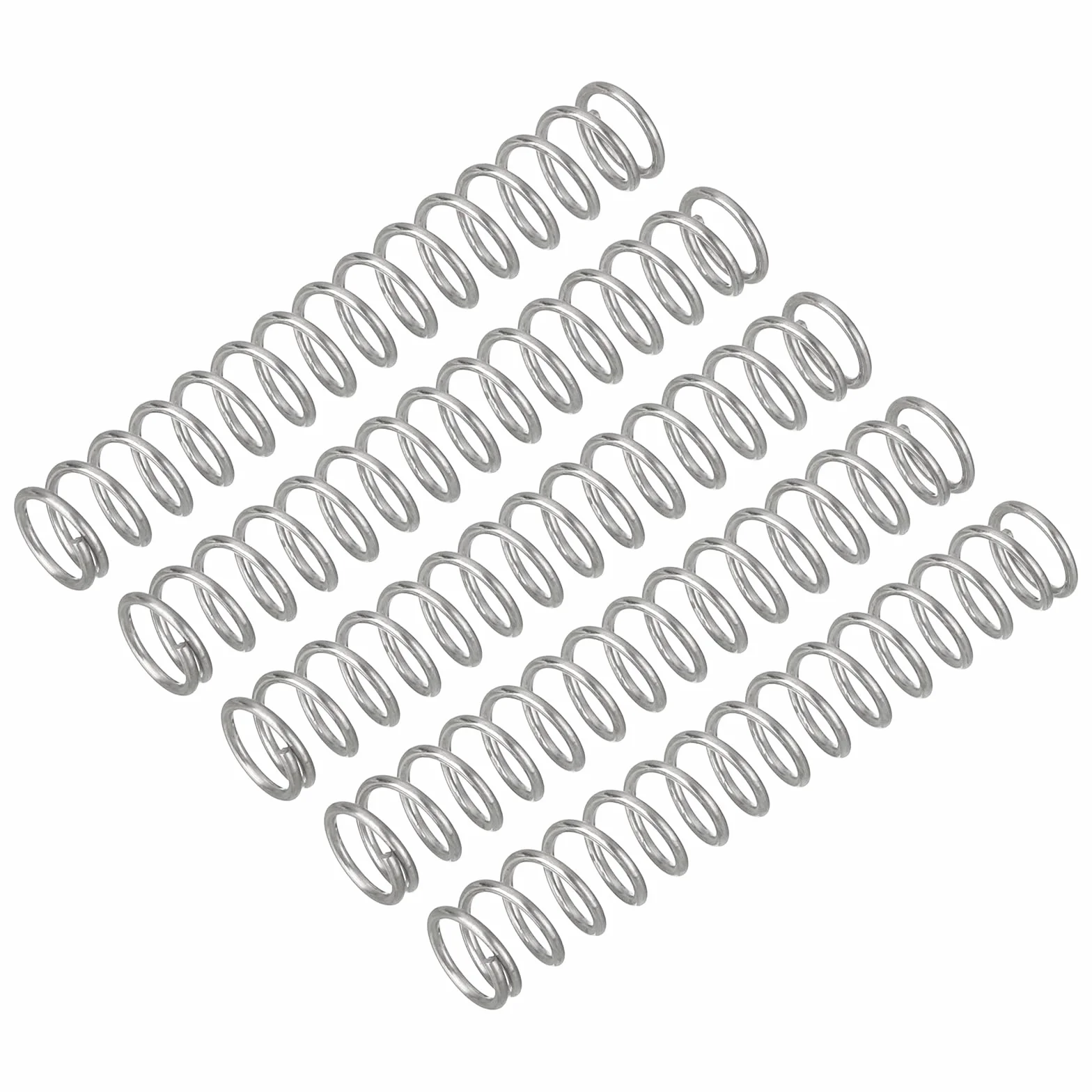 QUARKZMAN 5 szt. Sprężyna dociskowa, średnica drutu 0,028 cala, OD 0,24", długość wolna 1,57" ze stali nierdzewnej 304 mechaniczna sprężyna dociskowa, srebrna