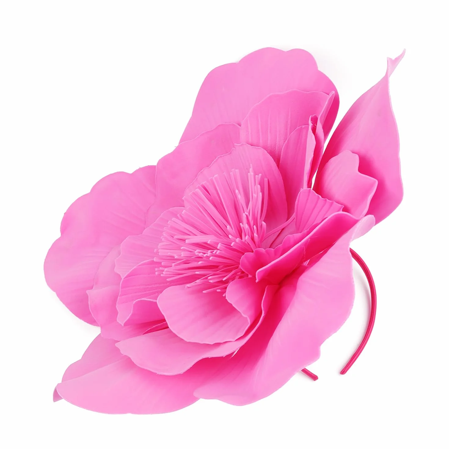 Large Flower Hats for Women, Large Flower Headbands, Fascynator Big Flower Hats, Fascynator z dużymi kwiatami dla kobiet, duże kwiatowe opaski do włosów (różowo-czerwone)