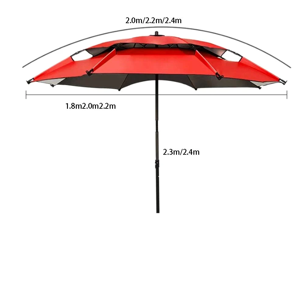 Składany parasol wędkarski parasol 2,2 m uniwersalny odporny na deszcz outdoor wędkowanie parasol 2,4 m ryba parasol czarny tworzywo sztuczne parasol przeciwsłoneczny wędkarski parasol parasol parasol / parasol