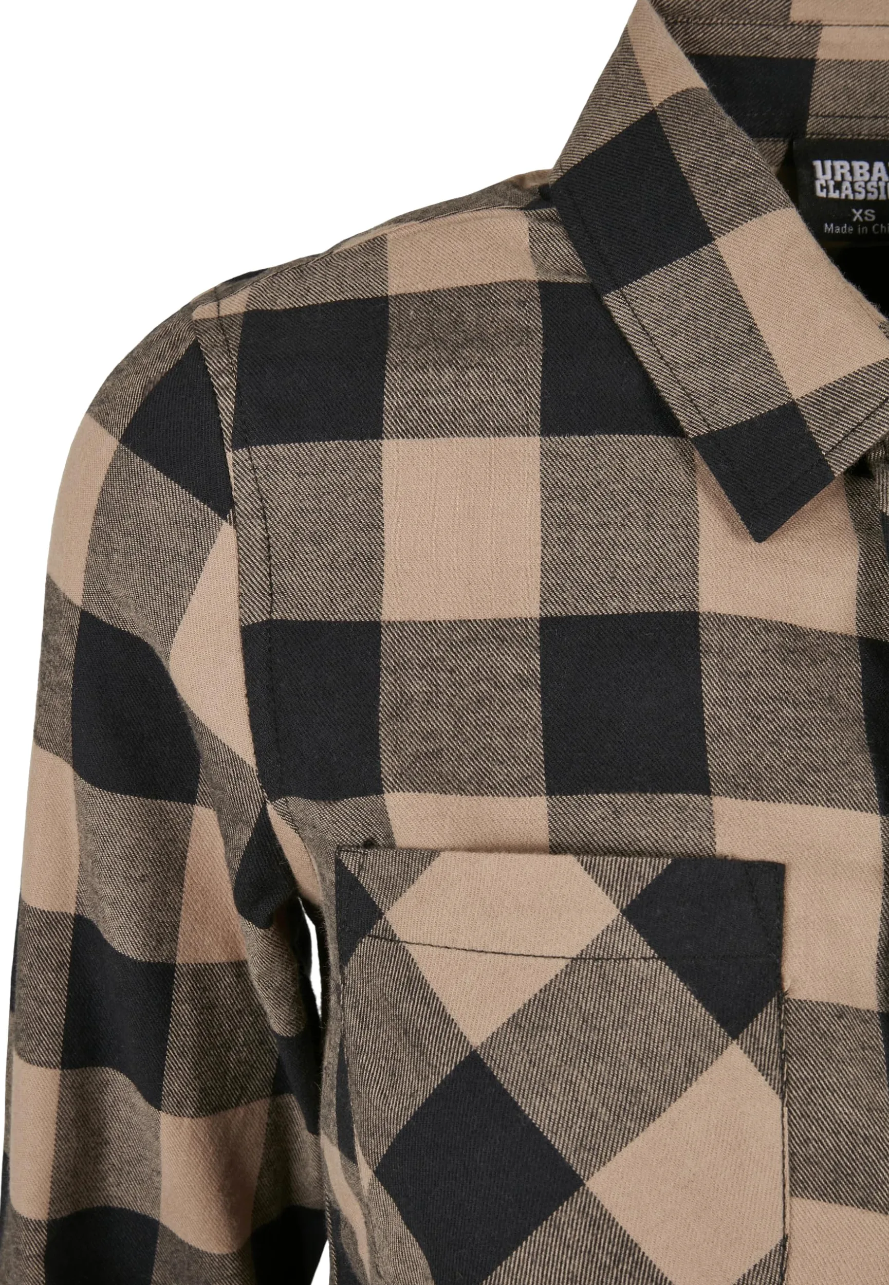 Urban Classics Damska koszula flanelowa w kratk?, Czarny/Softtaupe, M