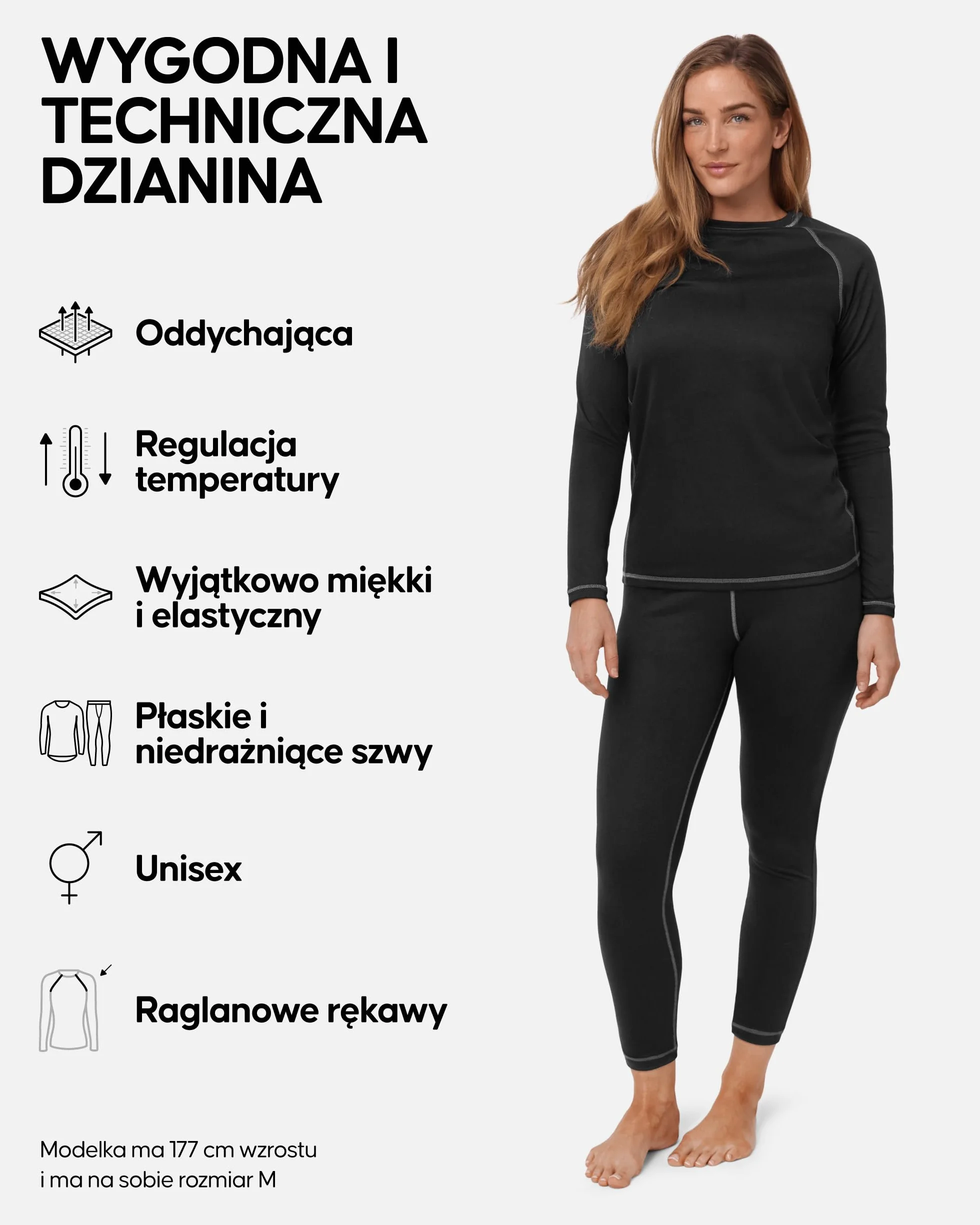 DANISH ENDURANCE Komplet Bielizny Termicznej Męski Damski Koszulka Długim Rękawem Kalesony Legginsy Termoaktywne z Materiałów z Recyklingu
