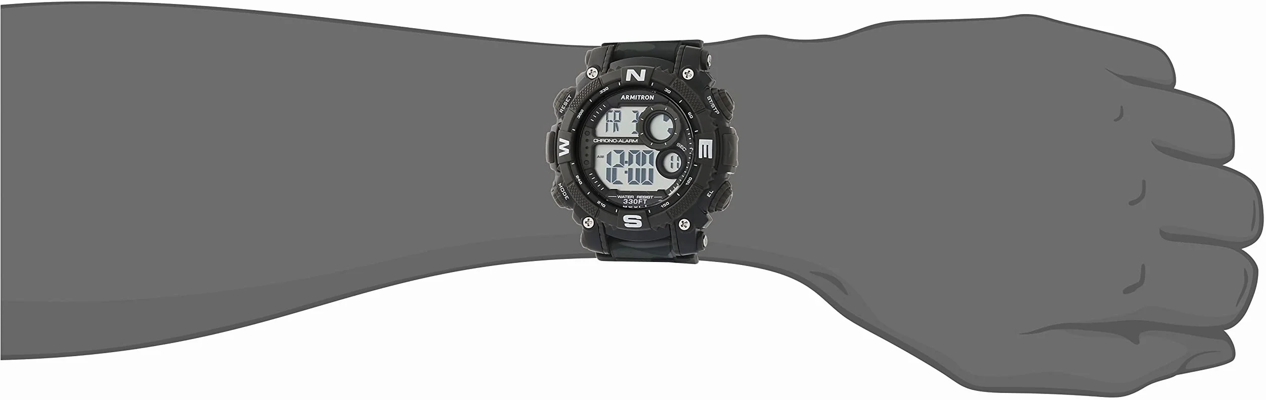 Armitron Sport Men's Digital Chronograph Resin Strap Watch, 40/8284