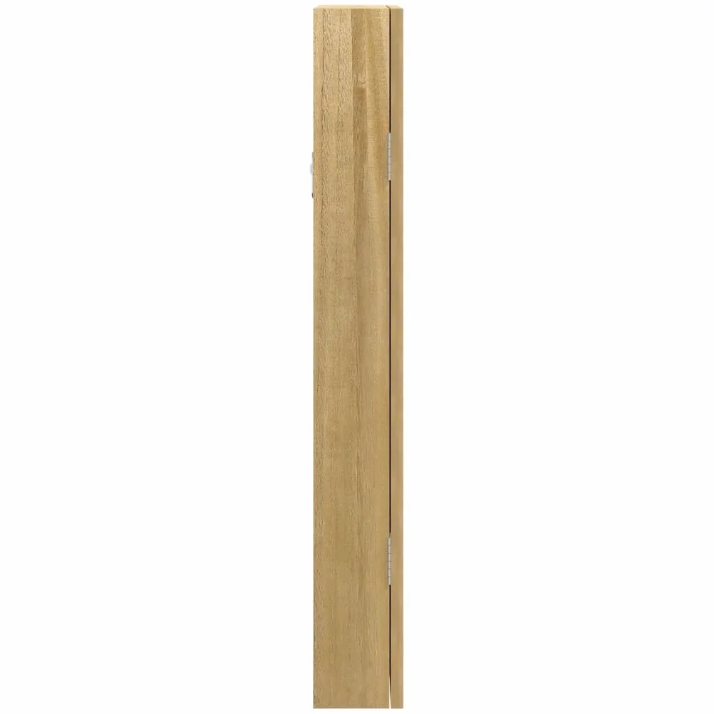 Szafka na biżuterię z lustrem, montaż ścienny, 30 x 8,5 x 67 cm, z materiału drewnopochodnego, zamykane drzwi z 2 kluczami, miękka poszewka z tkaniny, haczyki i półki na biżuterię i perfumy,