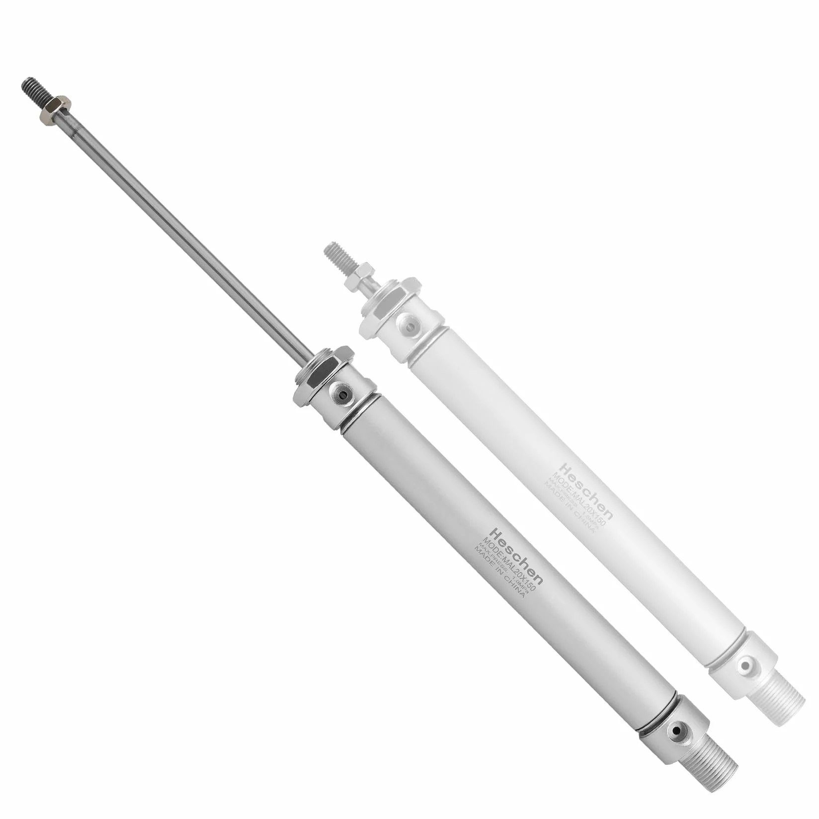 Heschen Pneumatyczny wąski cylinder pneumatyczny MAL 20-150 PT1/8 Port 20 mm otwór 150 mm skok dwustronnego działania