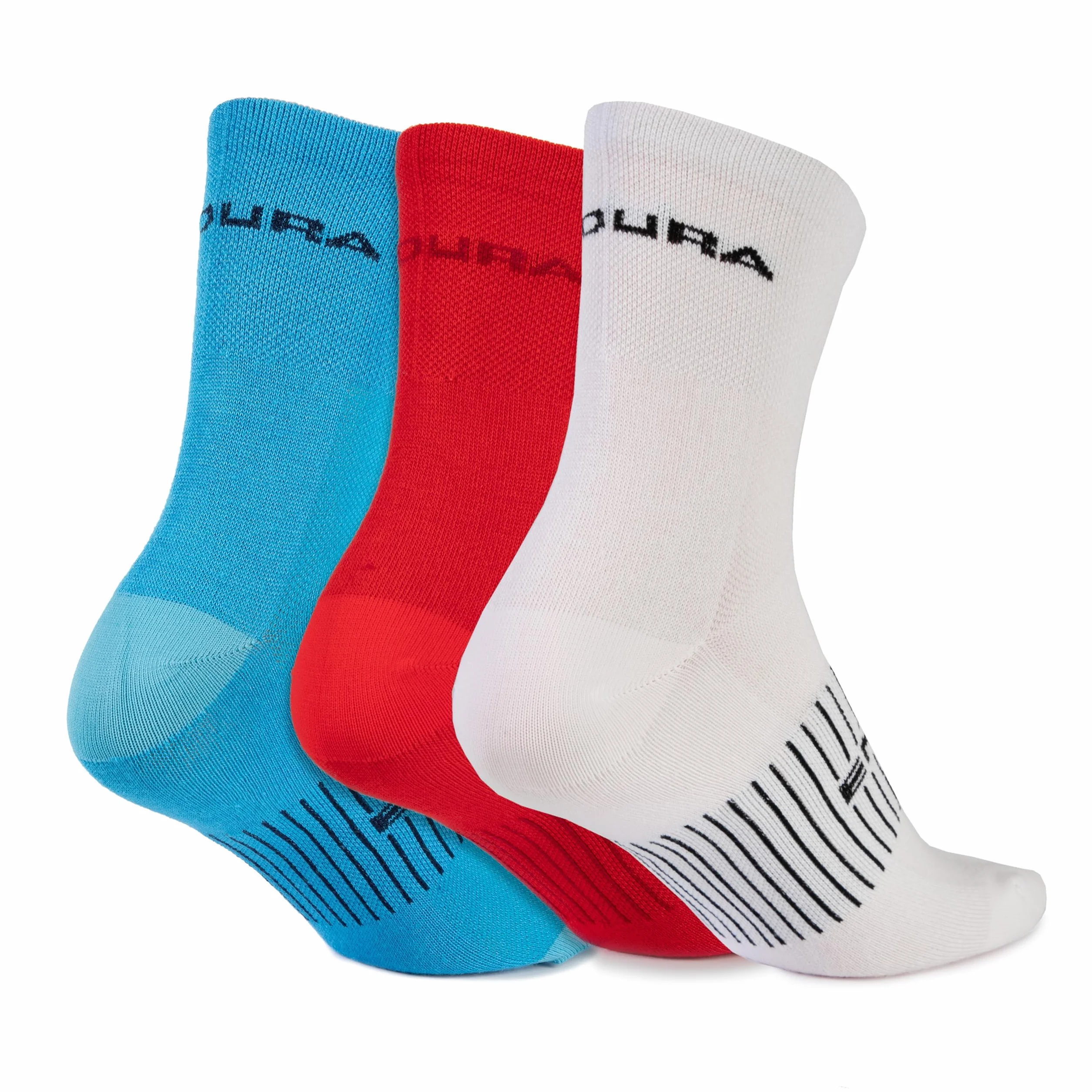 Canterbury Coolmax® Race Socks 3-Pack Lightweight Moisture Wicking Athletic Crew Socks for Cycling