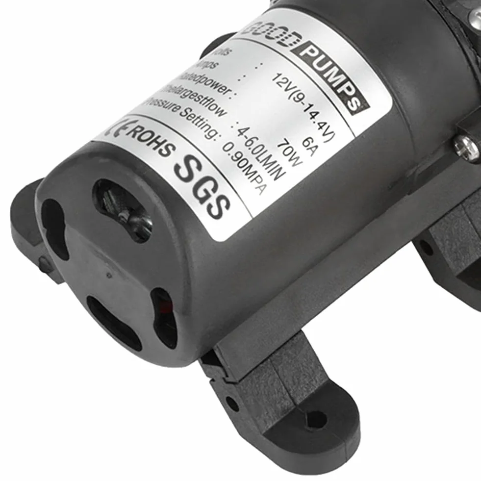 KSTE Pompa Membranowa 12V, Wysokociśnieniowa Wodna 0,9mpa 6l/Min, Samozasysająca Elektryczna 70W Do Czyszczenia Łodzi Kempingowych I Podlewania Ogrodu