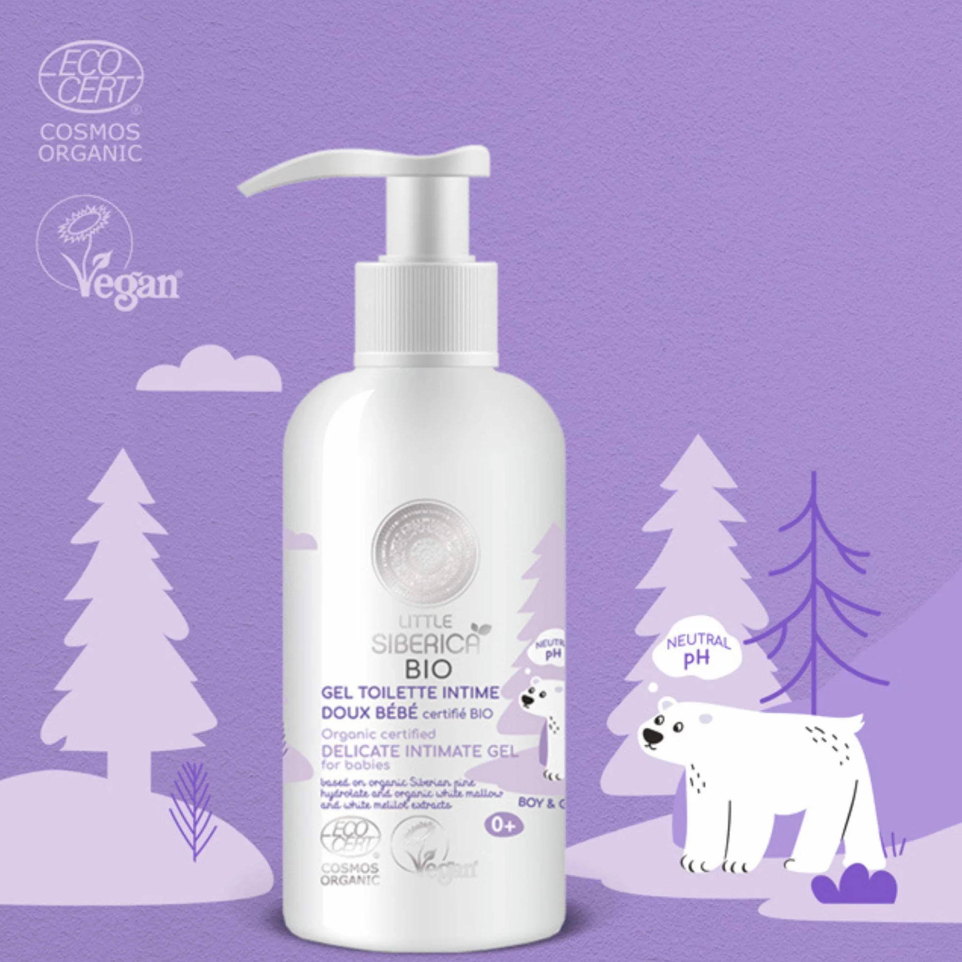 Natura Siberica Little Siberica żel intymny dla niemowląt, certyfikat ekologiczny, 250 ml